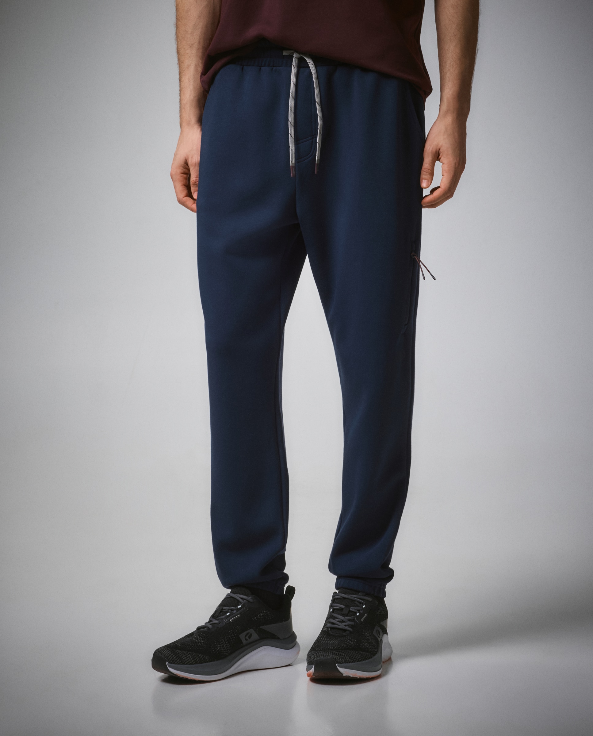Calças de Modal com Punho Sportcasual de Homem Azul-marinho-2
