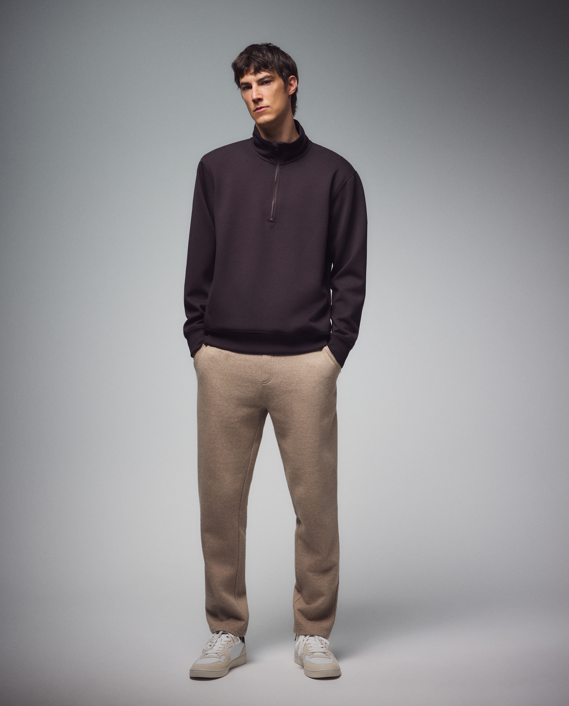Calças Regular Quentes Sportcasual de Homem Bege-1