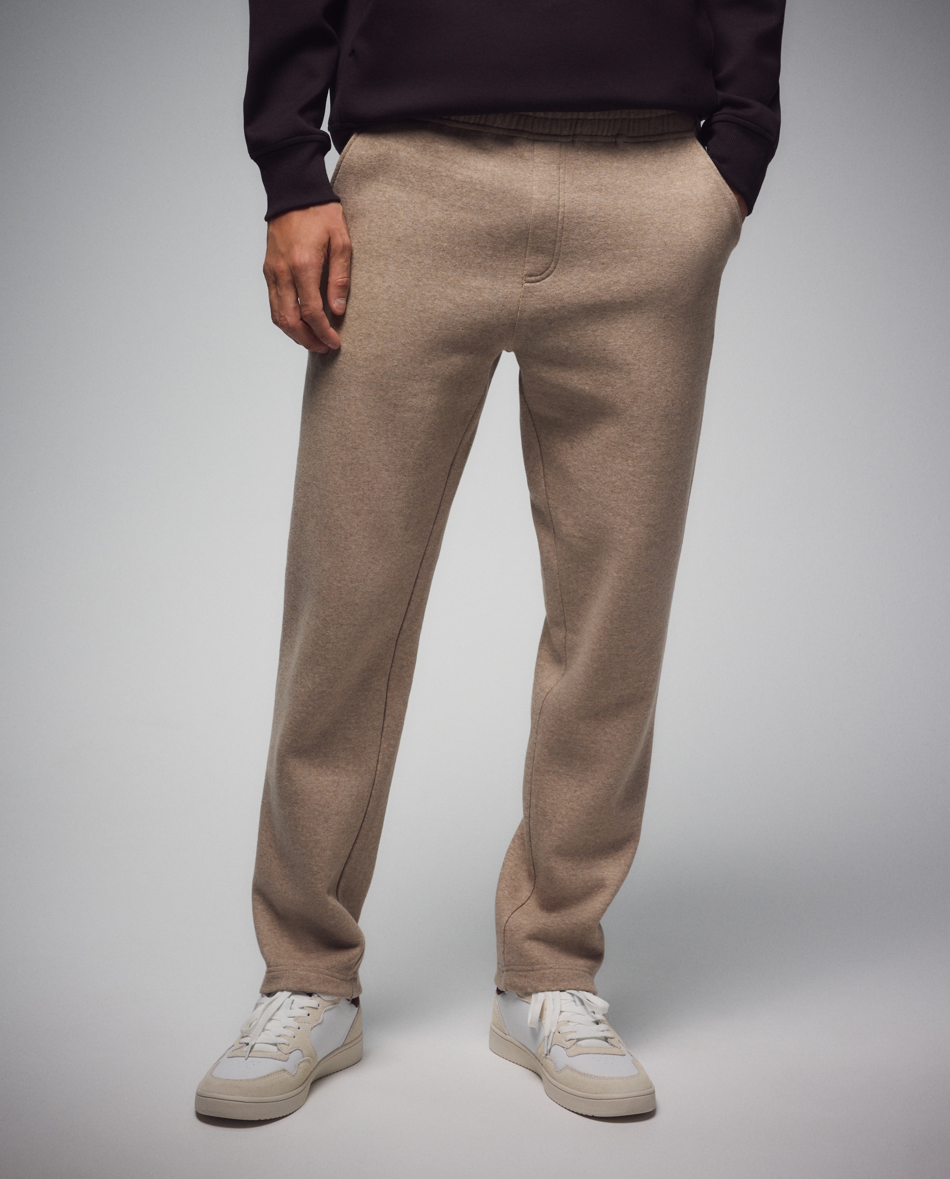 Calças Regular Quentes Sportcasual de Homem Bege-2