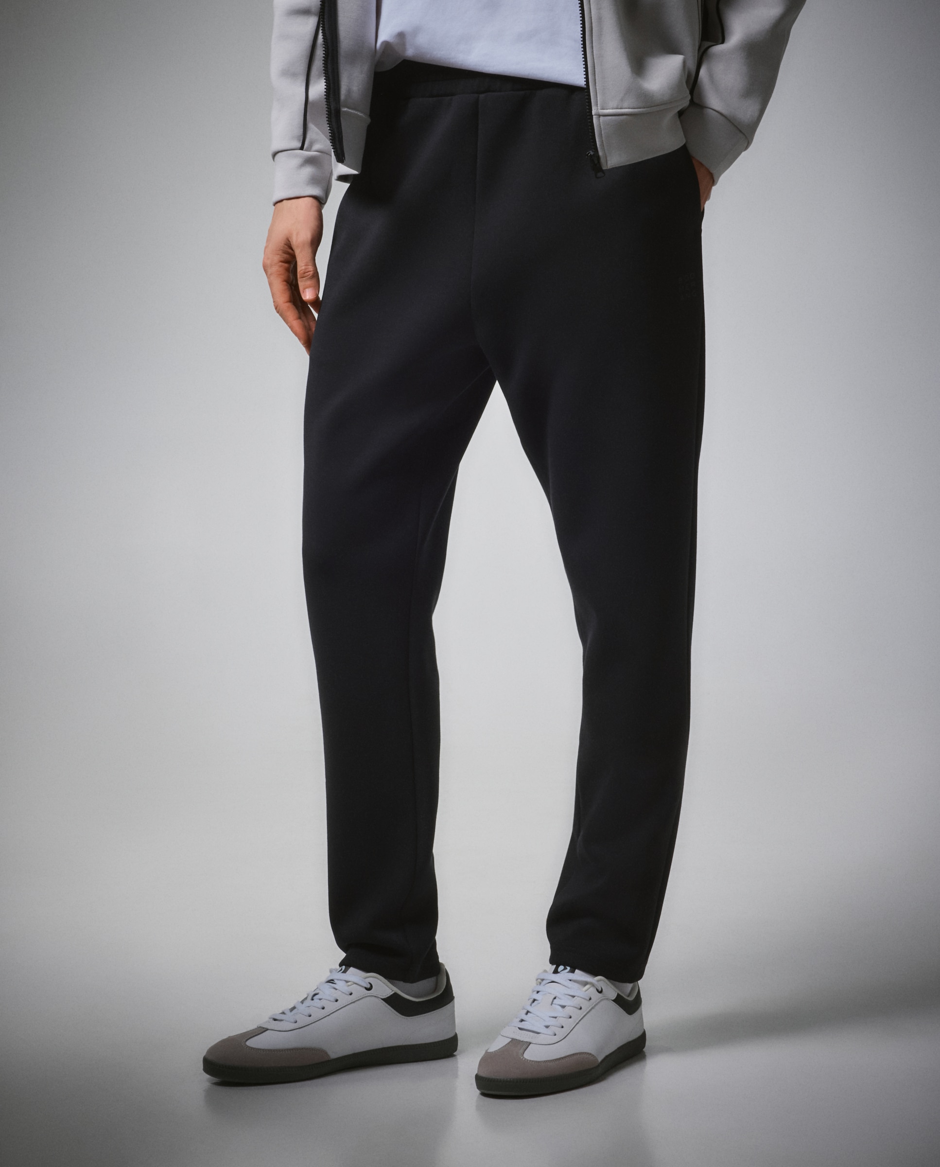 Pantalón largo recto de viscosa de sportcasual de hombre Boomerang - Negro Negro-2