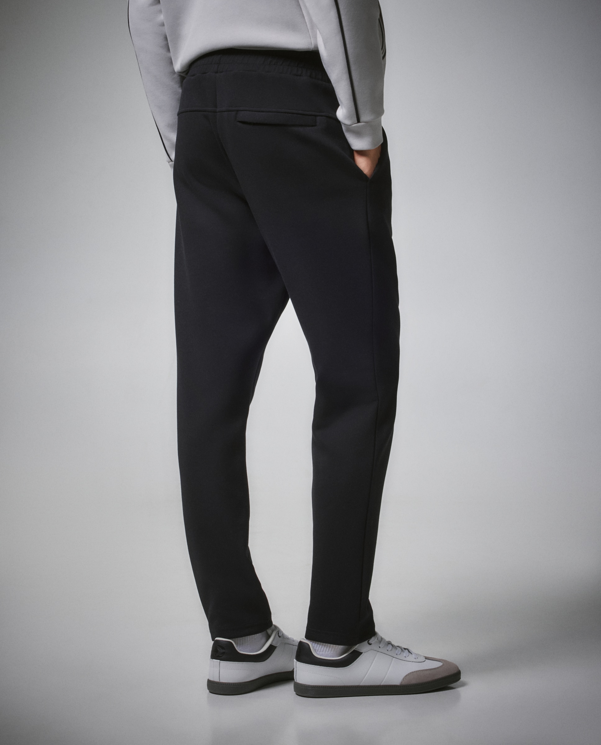 Pantalón largo recto de viscosa de sportcasual de hombre Boomerang - Negro Negro-3