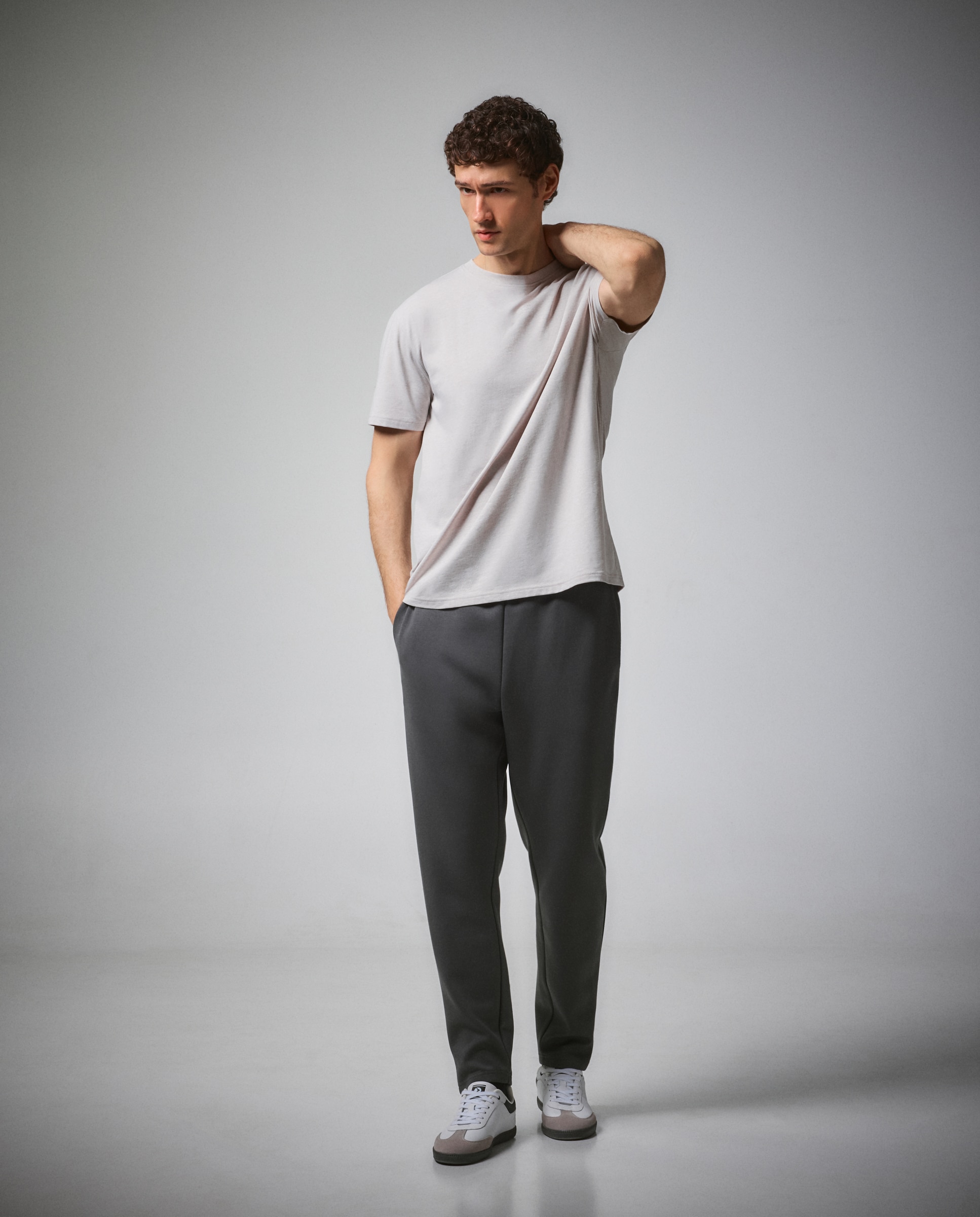 Pantalón largo recto de viscosa de sportcasual de hombre Boomerang - 580 Musgo 580 Musgo-1
