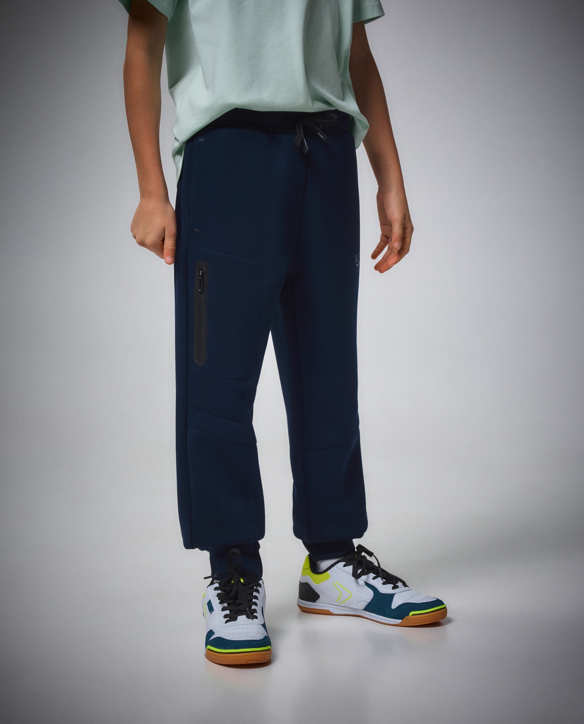 Pantalón con puño de viscosa de sportcasual de niño Boomerang - Azul marino Azul marino-2