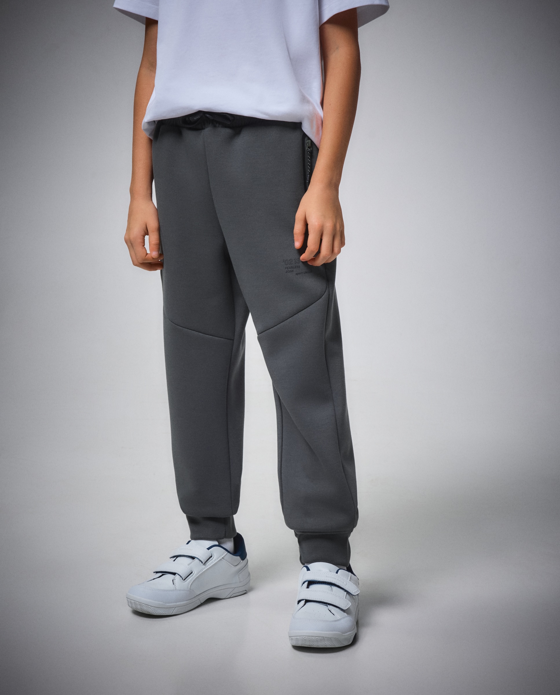 Pantalón con puño de viscosa de sportcasual de niño Boomerang - Verde Verde-2