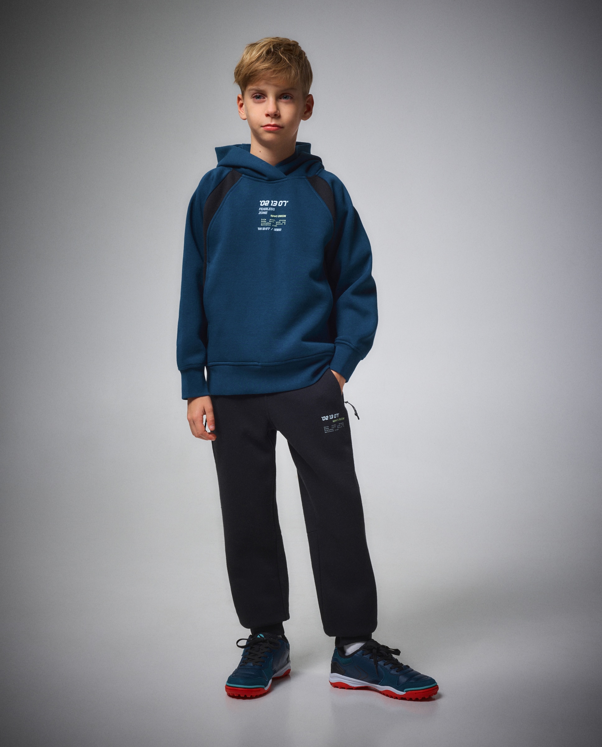 Pantalón con puño cálido sportcasual de niño Boomerang - Negro Negro-1