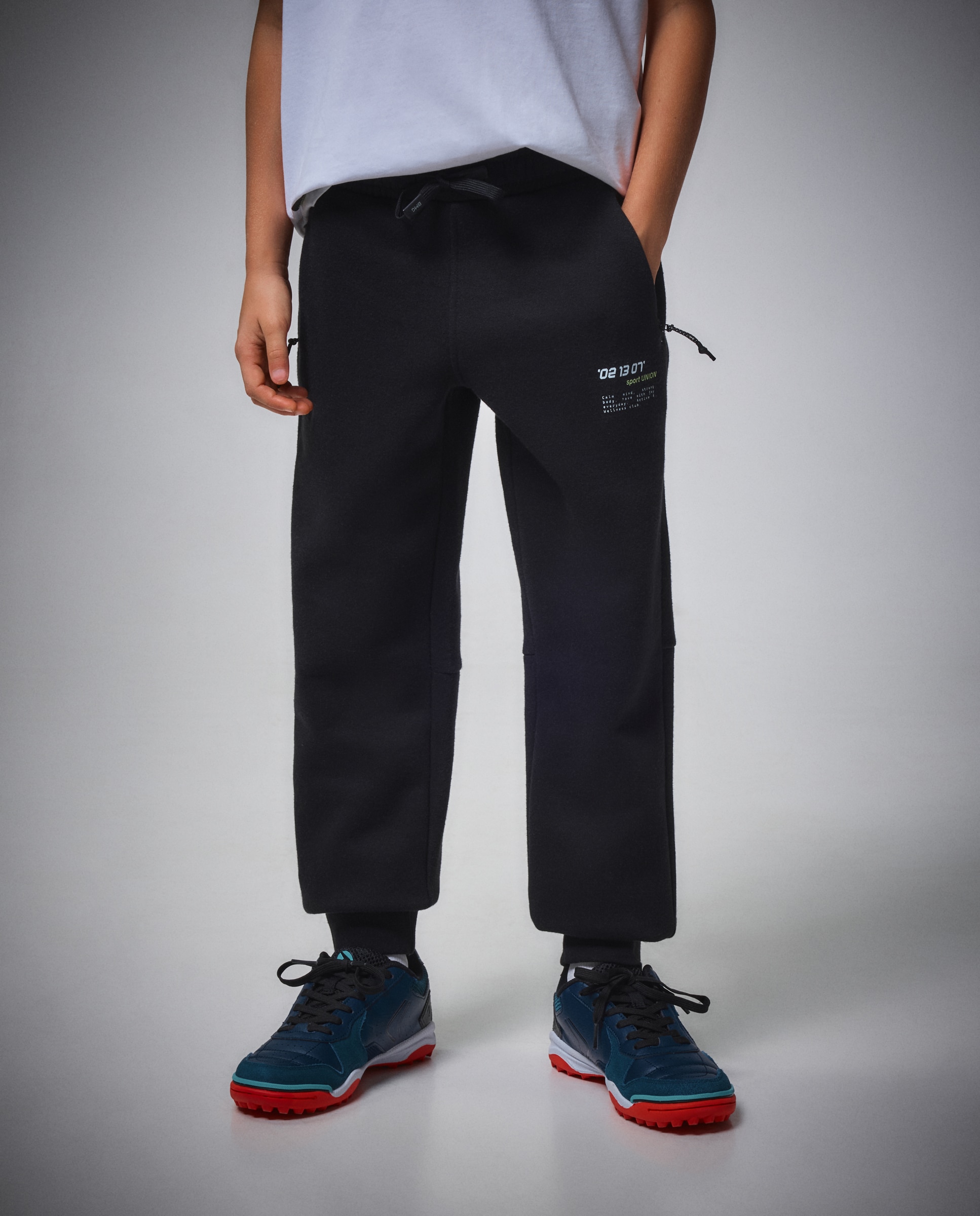 Pantalón con puño cálido sportcasual de niño Boomerang - Negro Negro-2