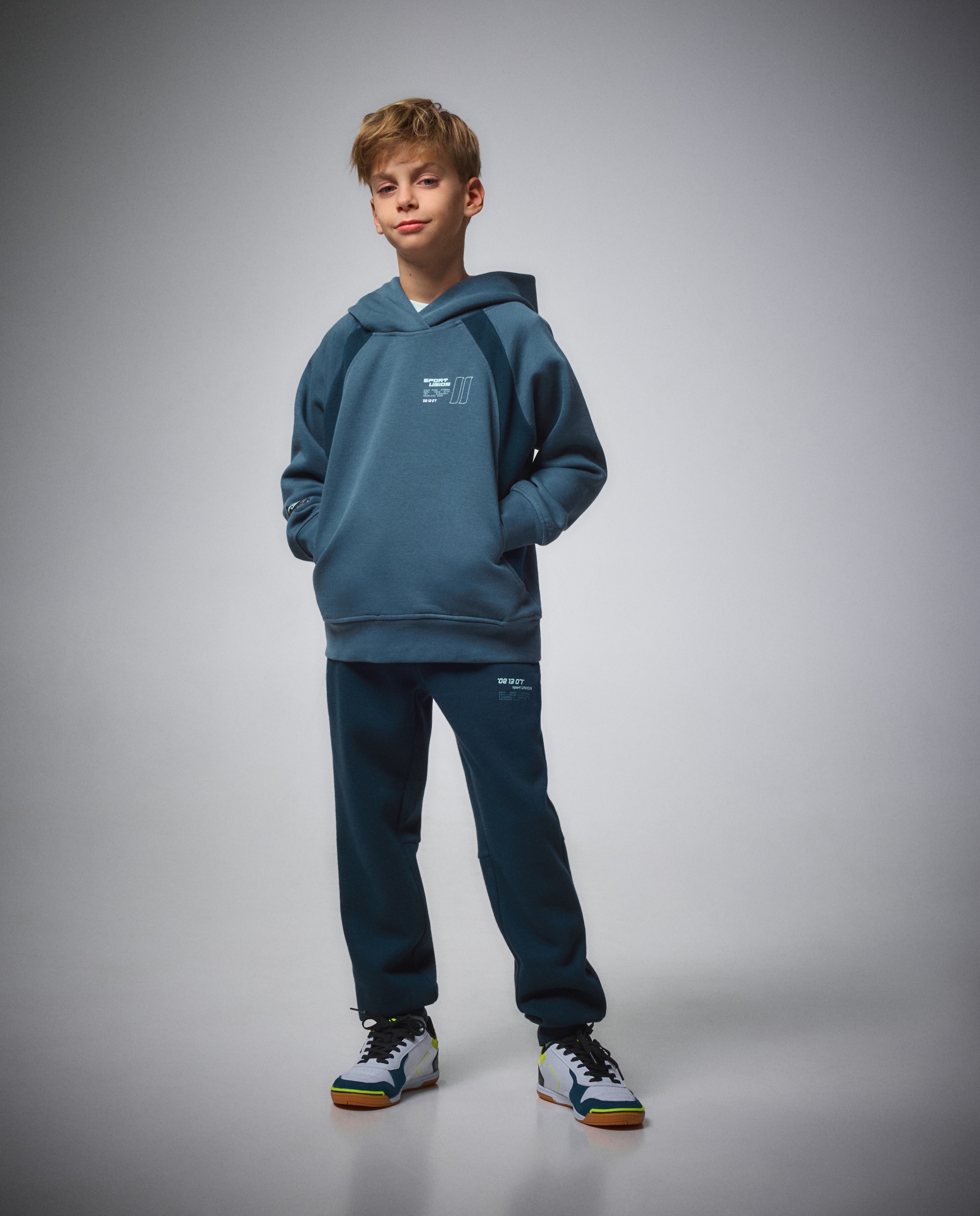 Pantalón con puño cálido sportcasual de niño Boomerang - 530 Verde oscuro 530 Verde oscuro-1