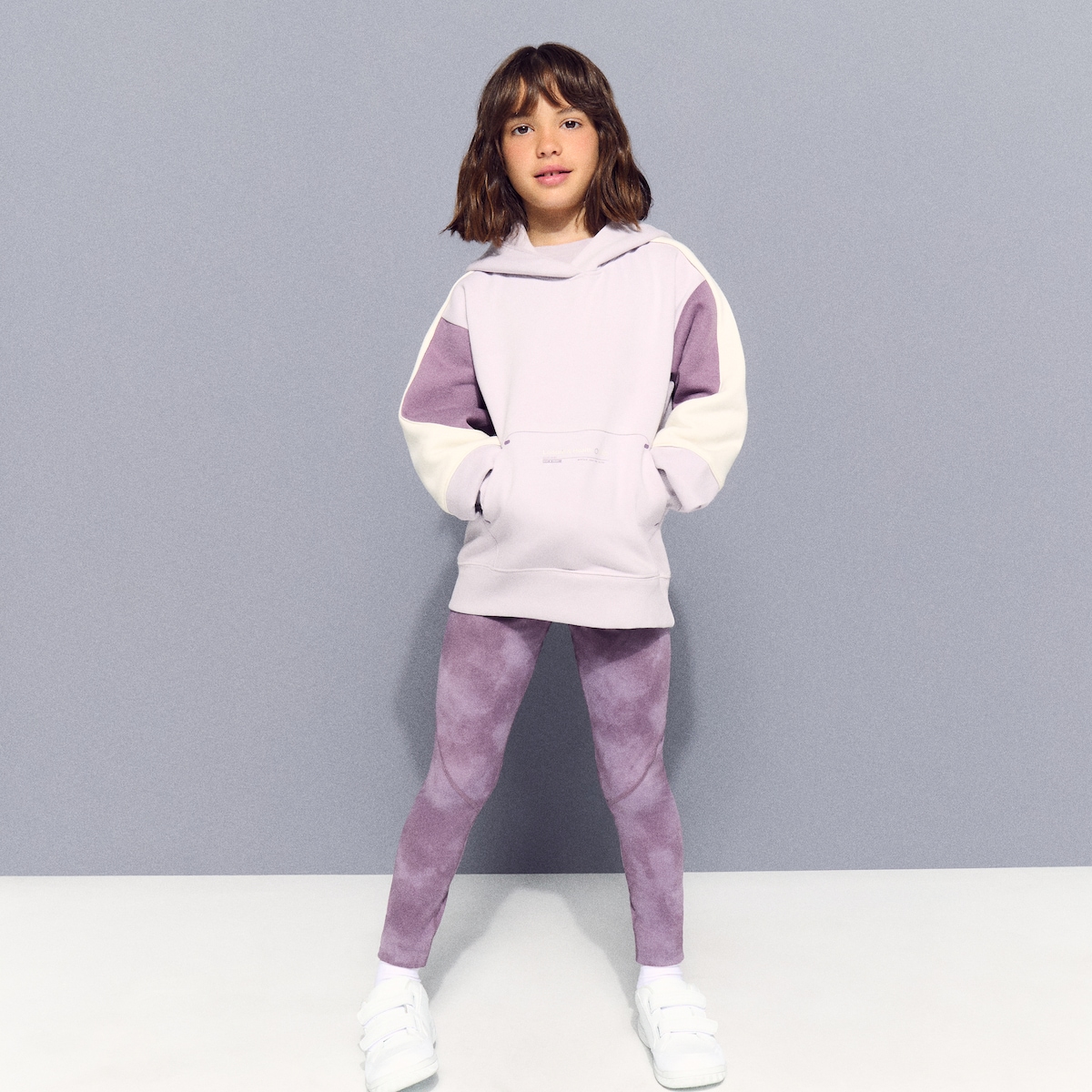 Sweatshirt Quente com Capuz Sportcasual de Menina Lavanda-1