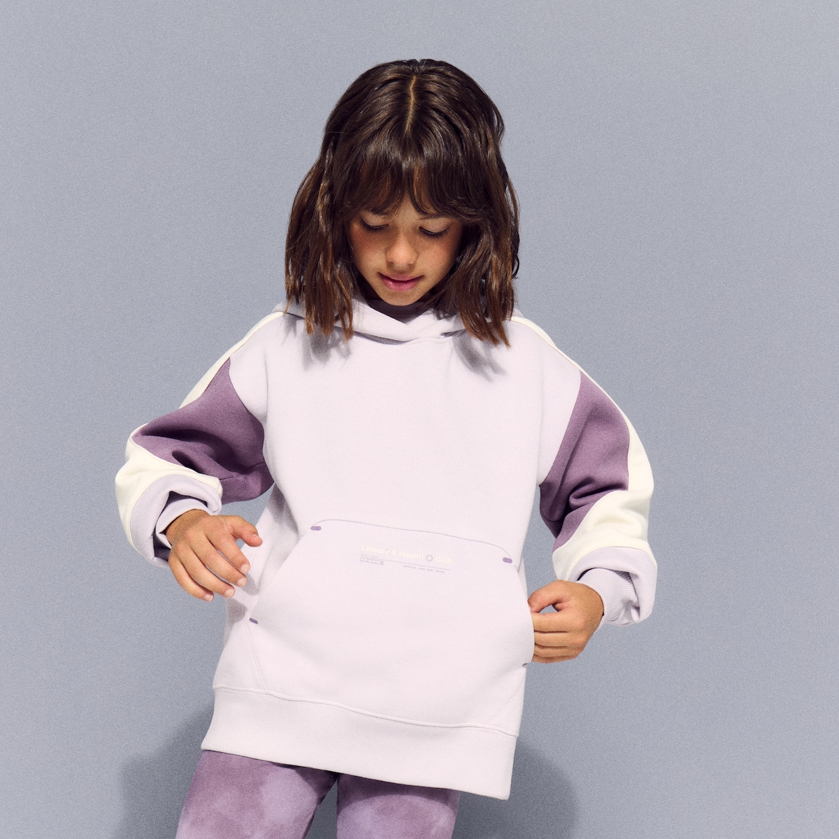 Sweatshirt Quente com Capuz Sportcasual de Menina Lavanda-2