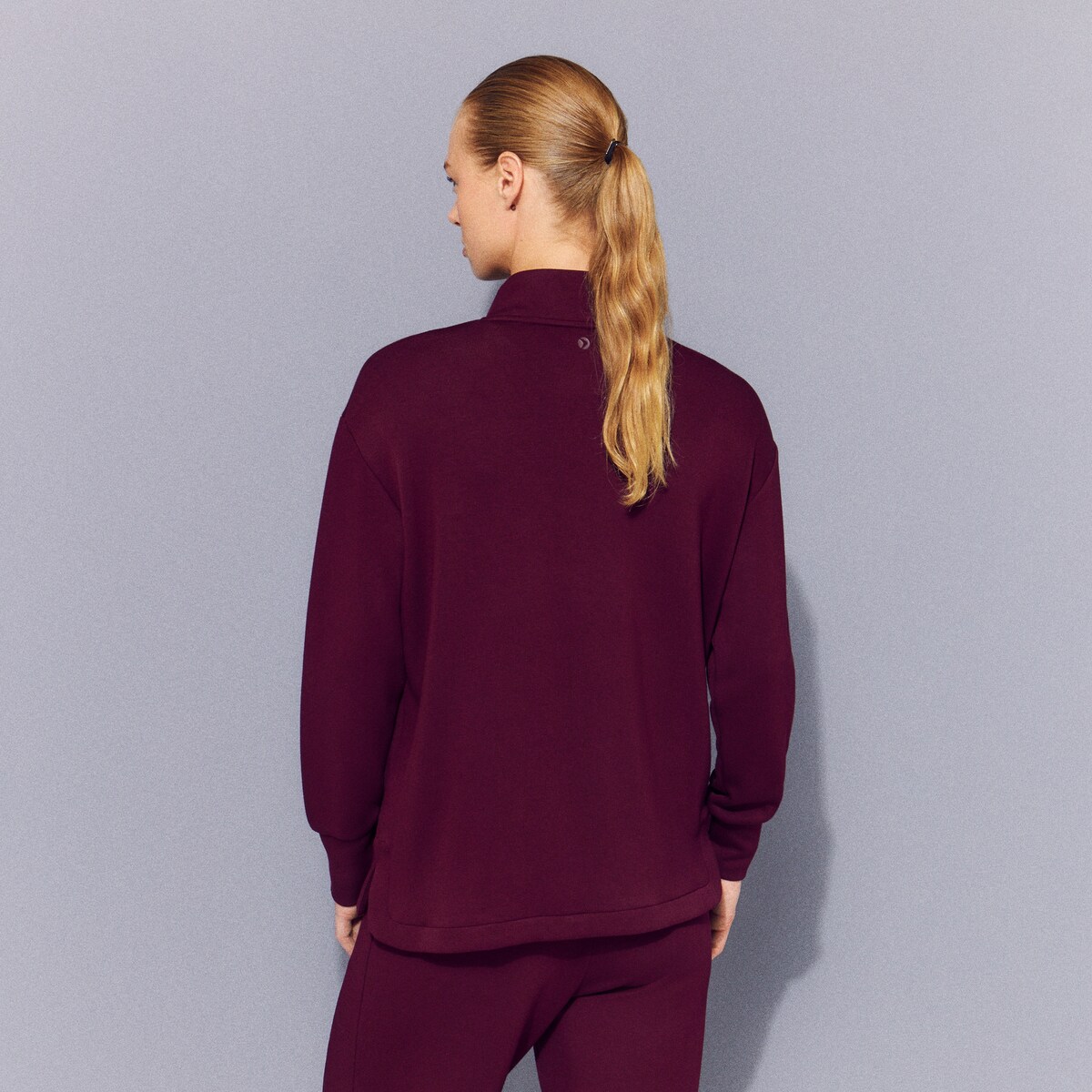 Sweatshirt Aberta de Viscose com Capuz Sportcasual de Mulher Vermelho-3