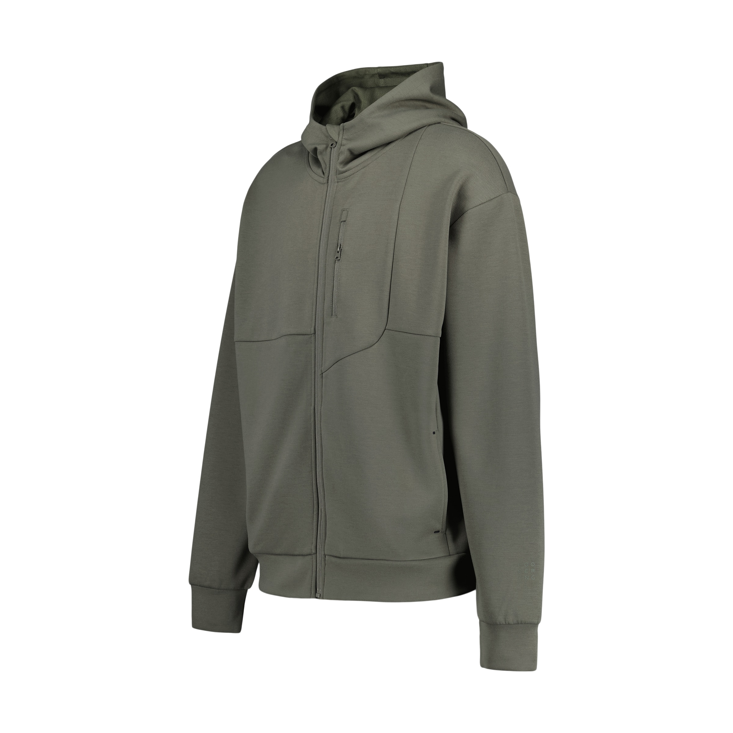Sweatshirt Aberta de Viscose com Capuz Sportcasual de Homem Azeitona-4