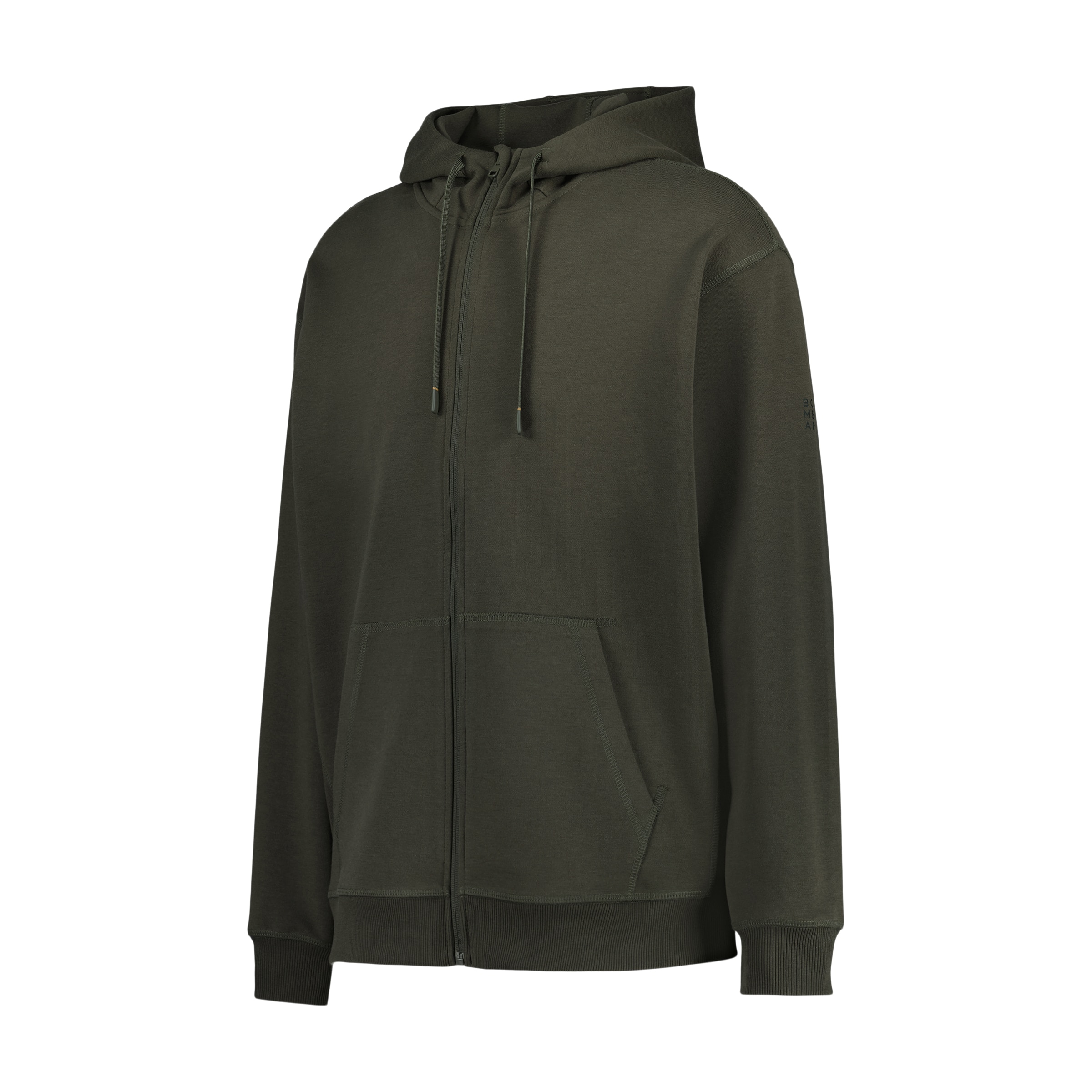 Sweatshirt Aberta com Capuz Sportcasual de Homem Verde-escuro-4