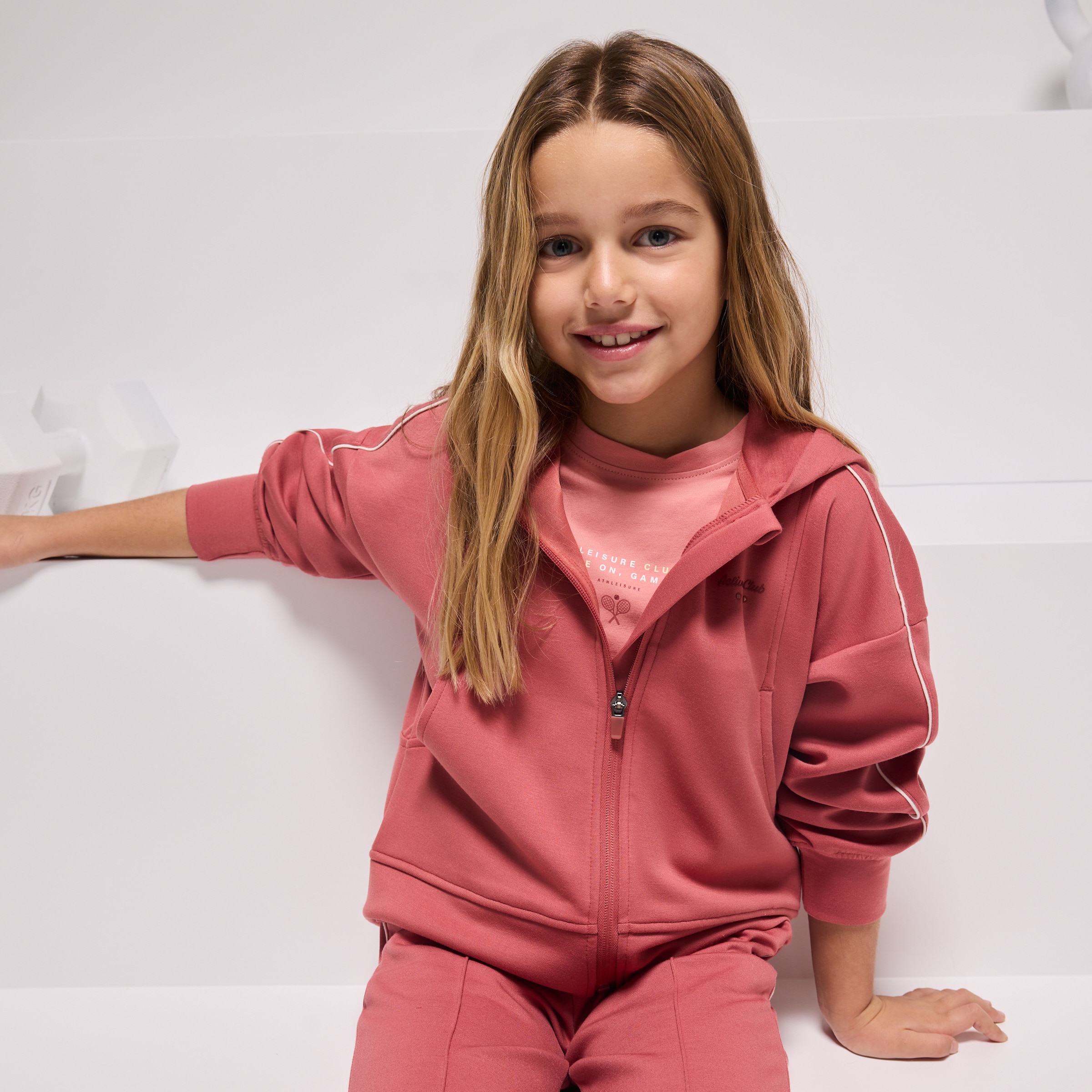 Imagen 0 de Sudadera con capucha de modal Sportcasual de niña Boomerang Terracota