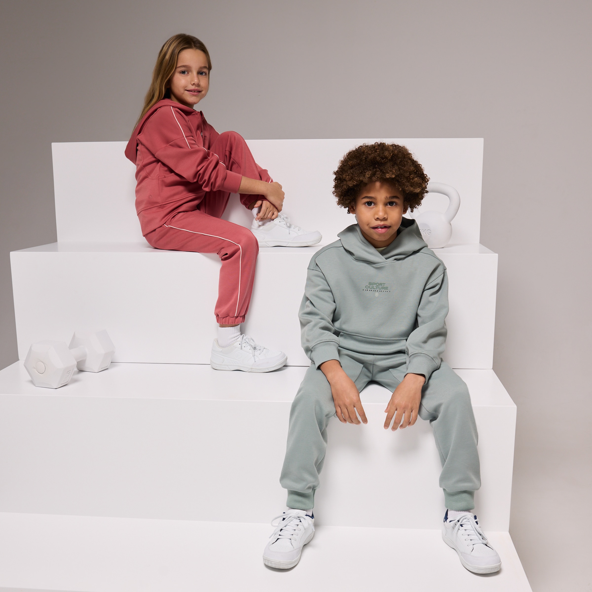 Sweatshirt com Capuz de Modal Sportcasual de Menina Terracota-2