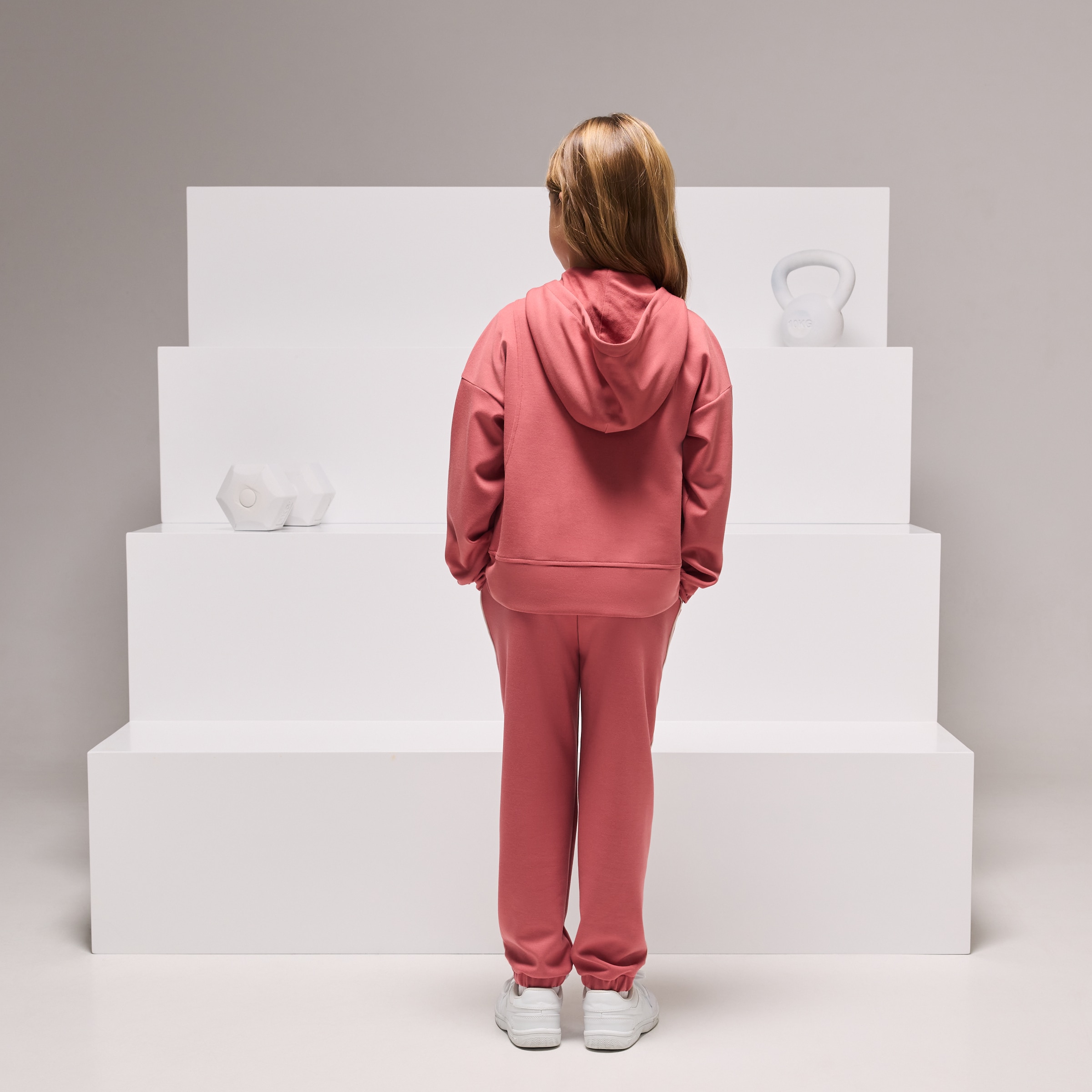 Sweatshirt com Capuz de Modal Sportcasual de Menina Terracota-3