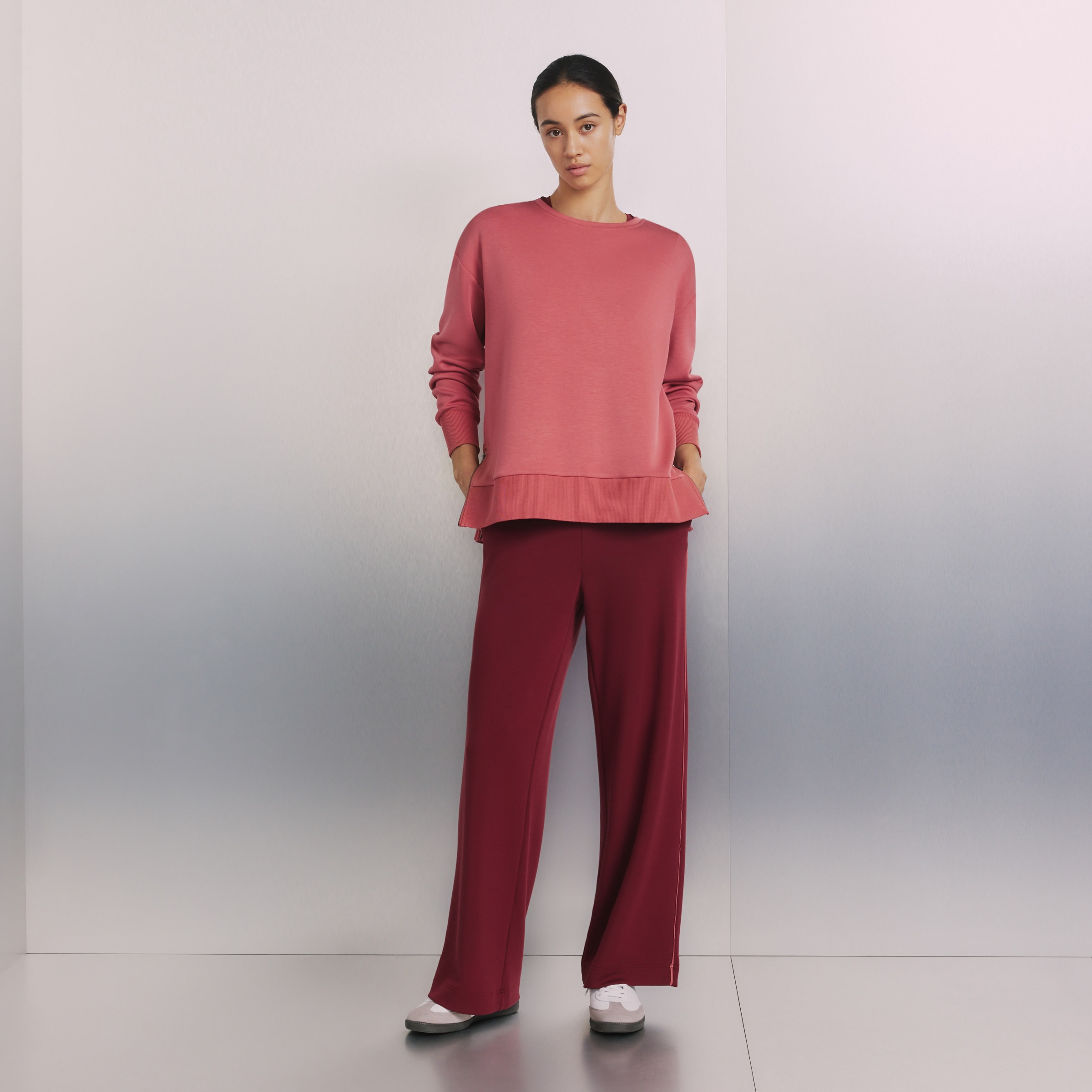 Sweatshirt de Decote Redondo em Viscose Sportcasual de Mulher Terracota-2