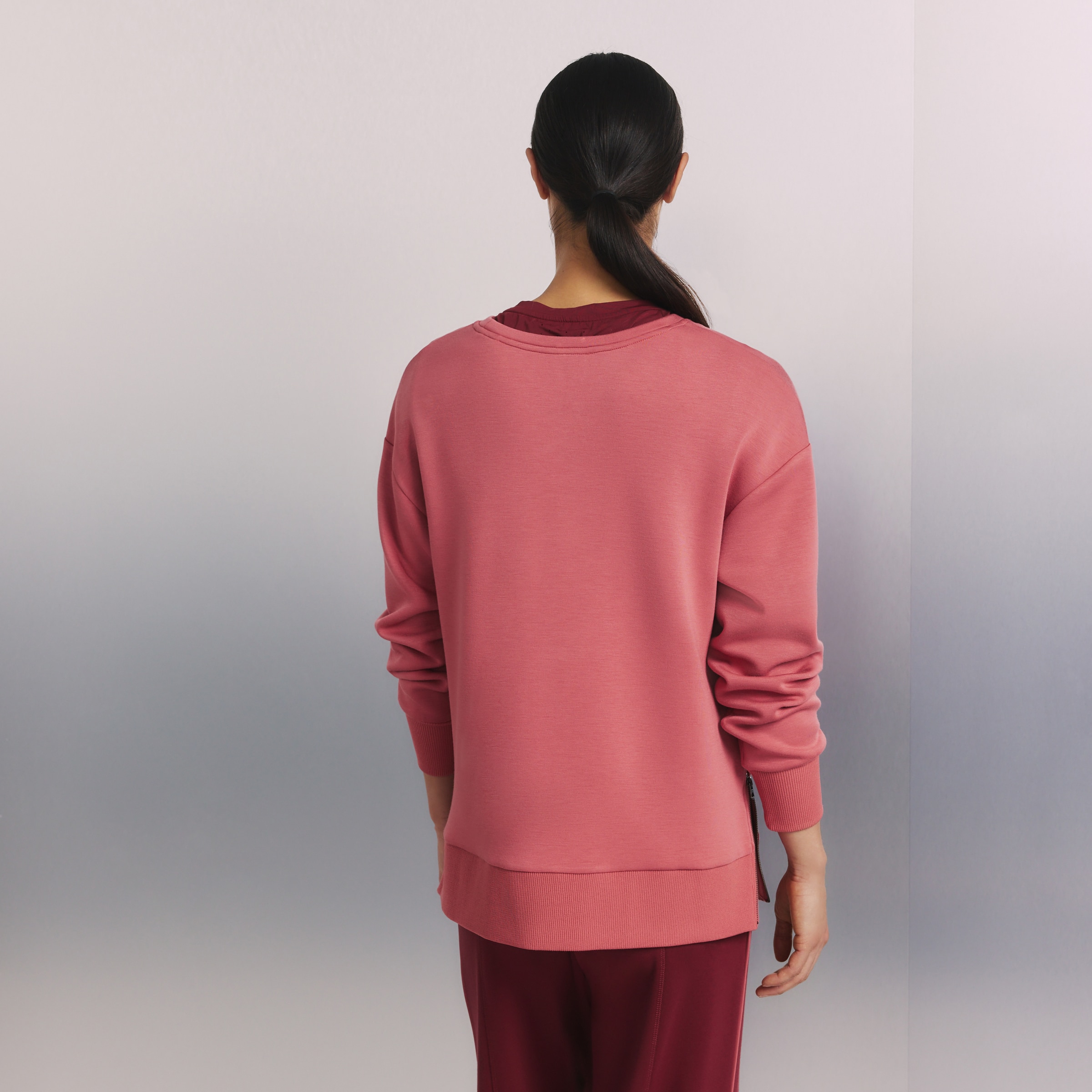 Sweatshirt de Decote Redondo em Viscose Sportcasual de Mulher Terracota-3