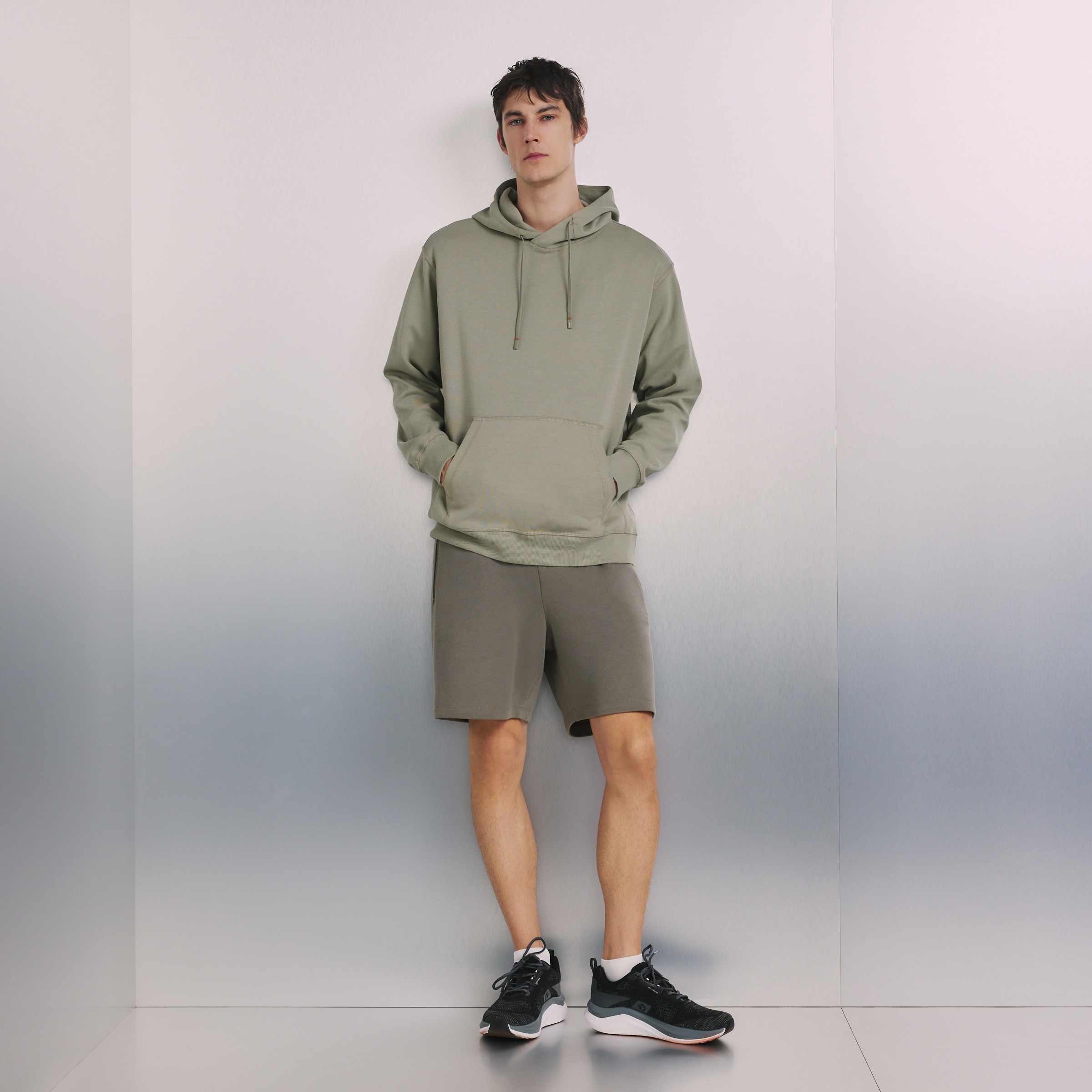 Sweatshirt com Capuz Sportcasual de Homem Verde-claro-2