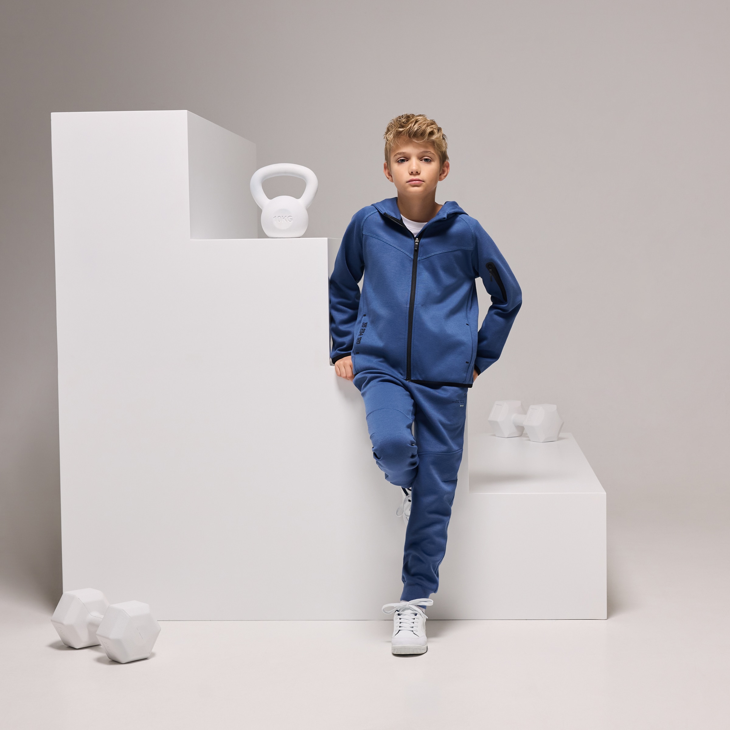 Sweatshirt Aberta com Capuz Sportcasual de Menino Azul-escuro-2