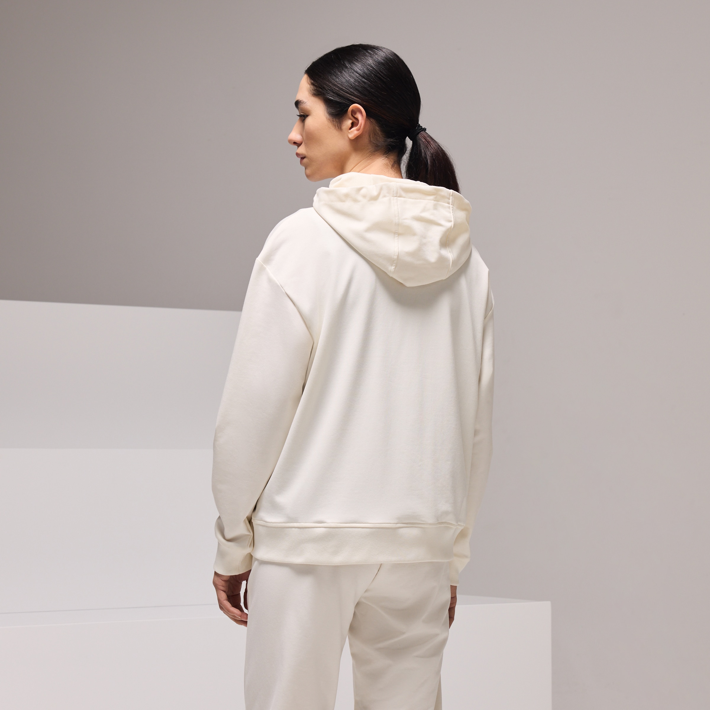 Sweatshirt Hoodie Aberta Sportcasual de Mulher Baunilha-3