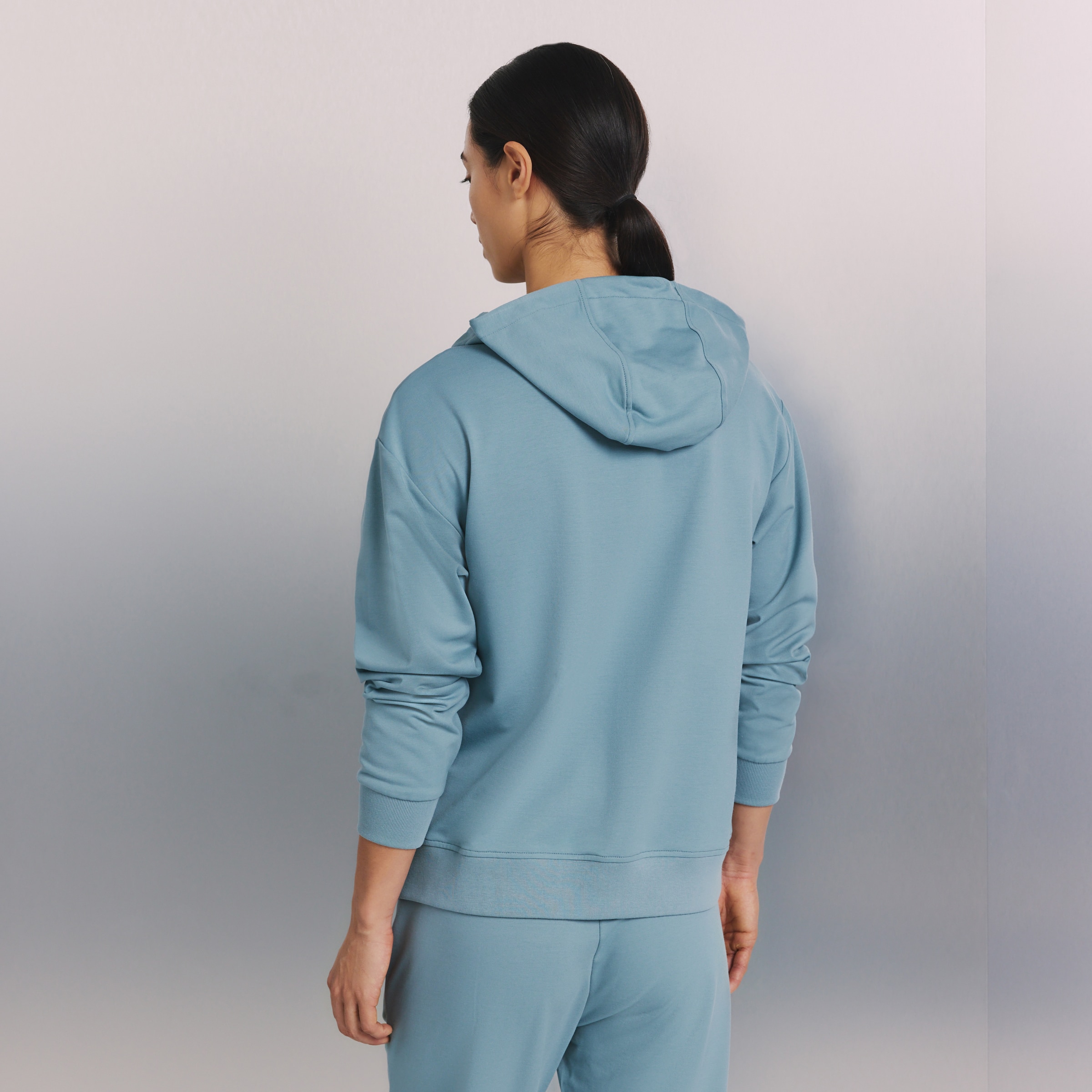Sweatshirt Hoodie Aberta Sportcasual de Mulher Índigo-3