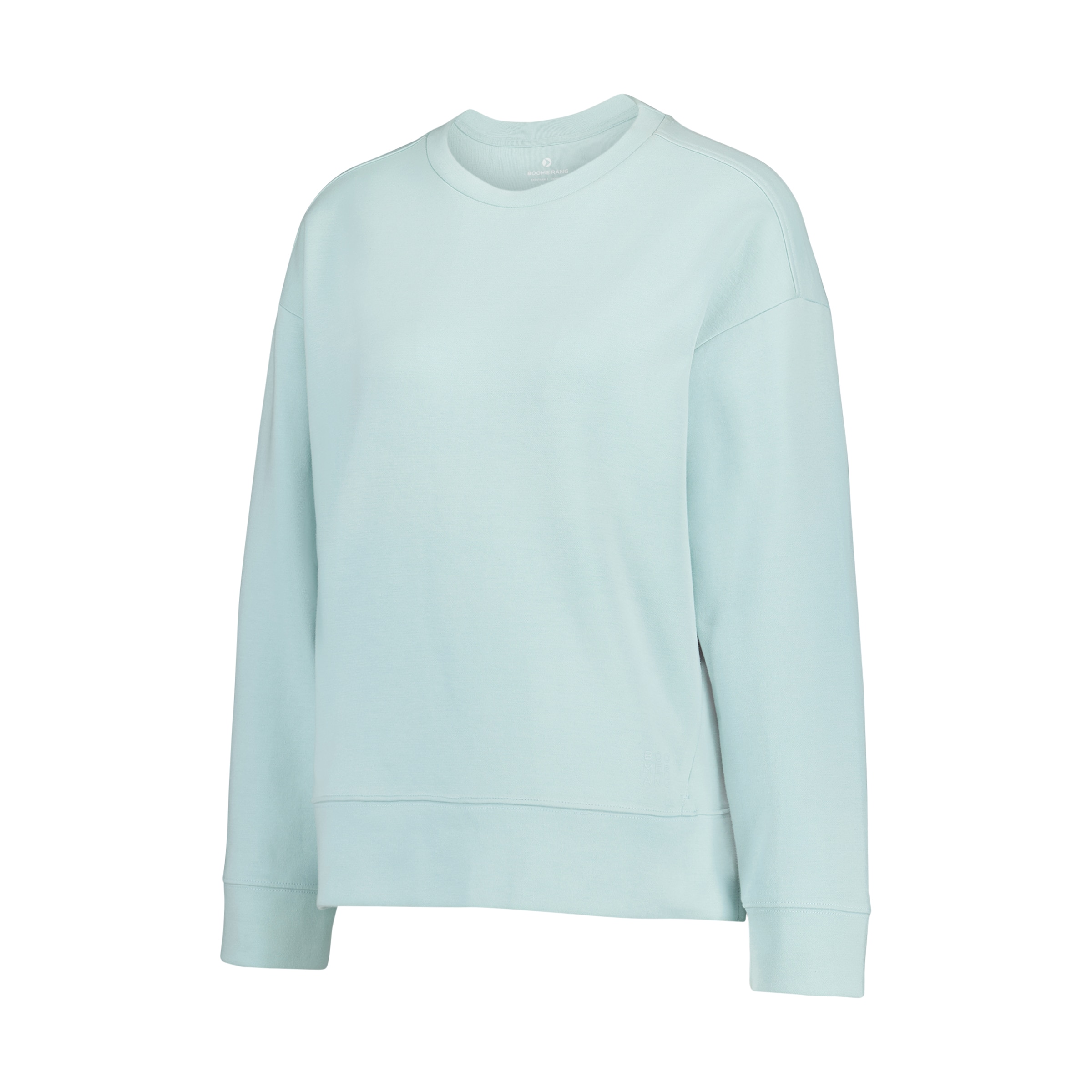 Sweatshirt com Decote Redondo Sportcasual de Mulher Azul Suave-4