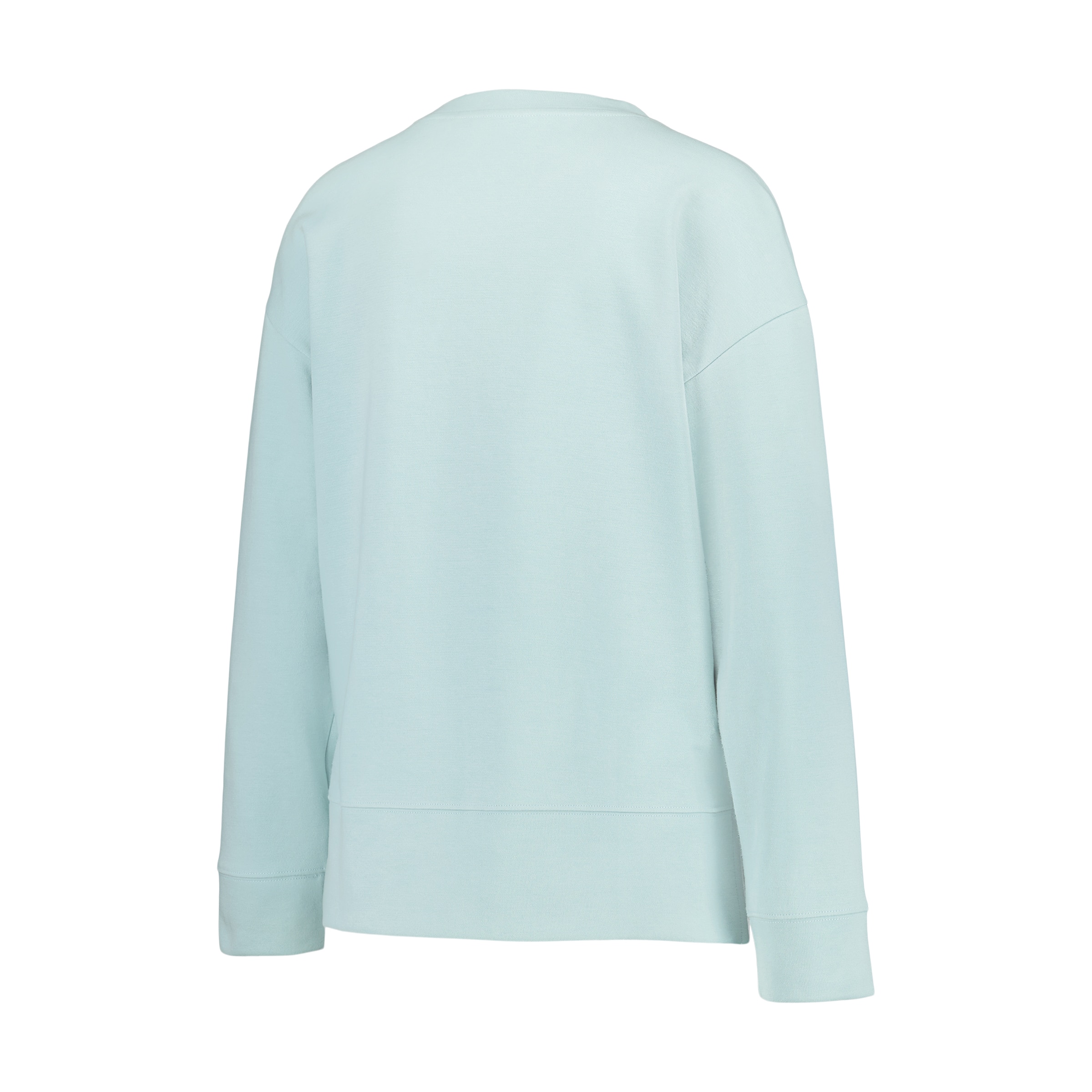 Sweatshirt com Decote Redondo Sportcasual de Mulher Azul Suave-5