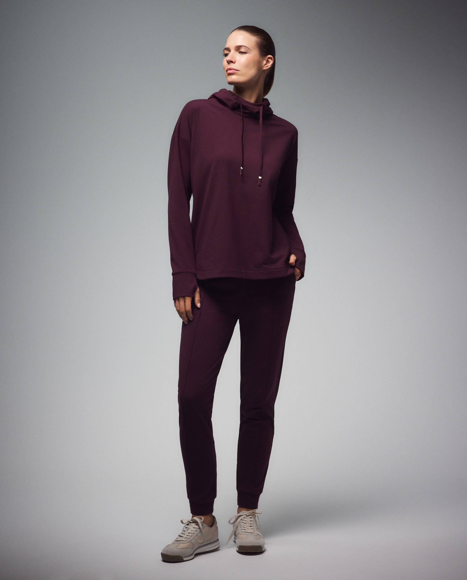 Sudadera con capucha Sportcasual de mujer Boomerang - Ciruela Ciruela-2