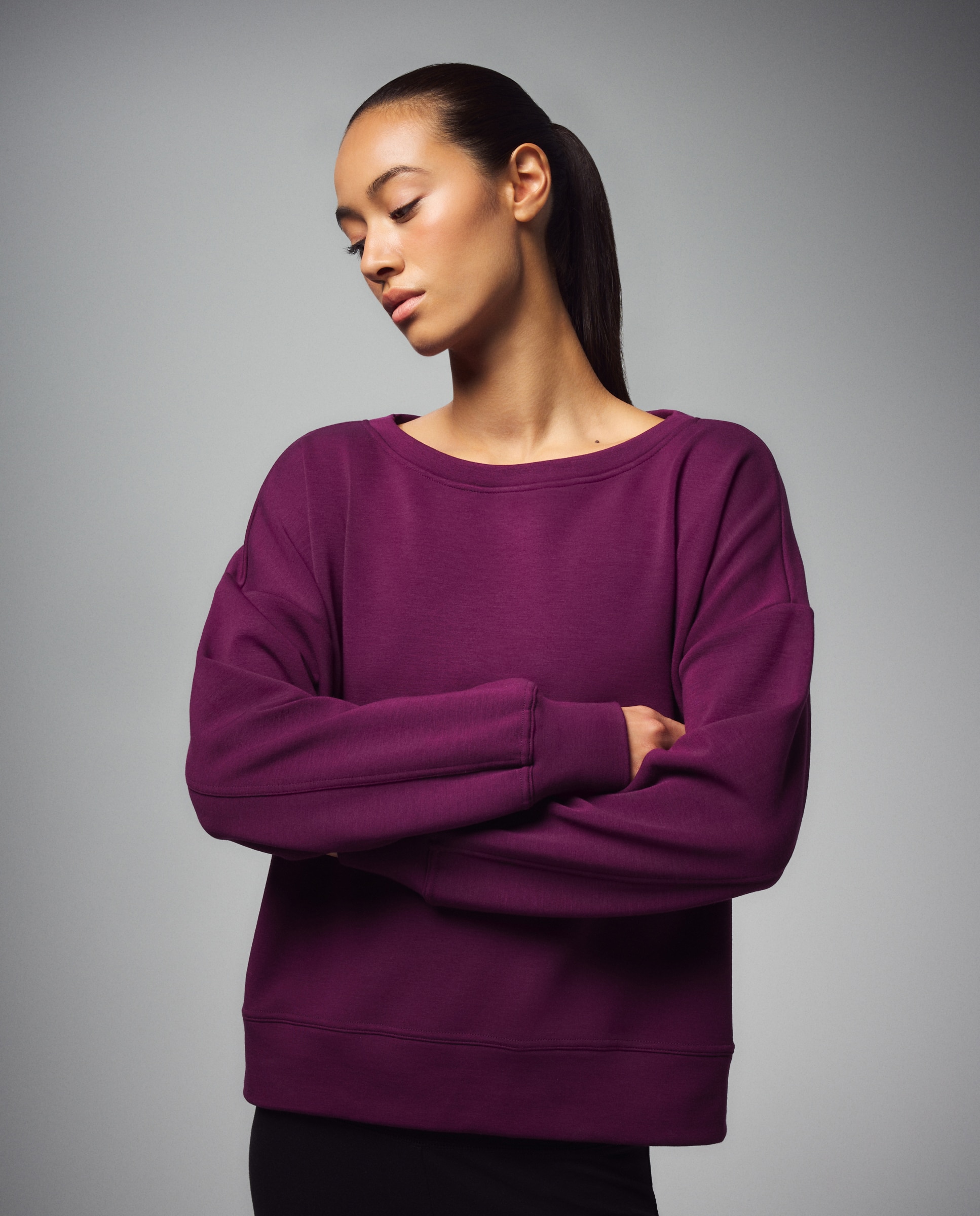Imagen 1 de Sudadera cuello caja Modal sportcasual de mujer Boomerang Burdeos