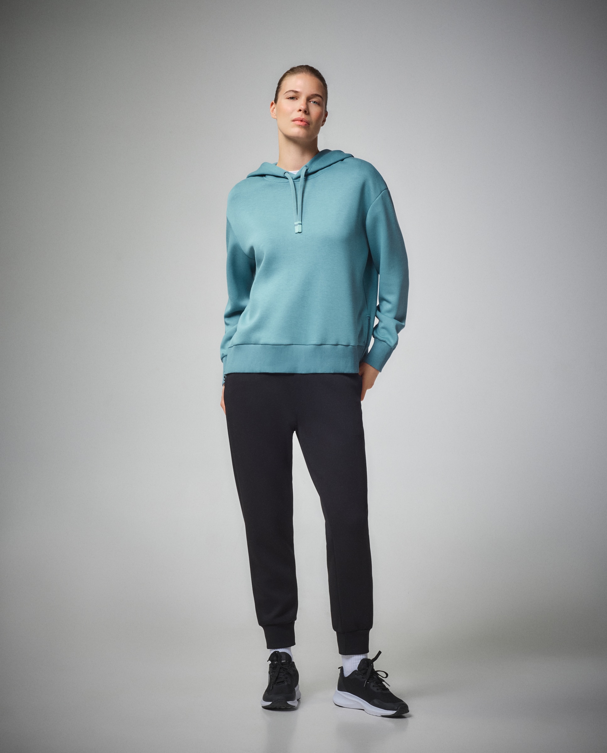Sweatshirt com Capuz de Viscose Sportcasual de Mulher 450 Turquesa-2