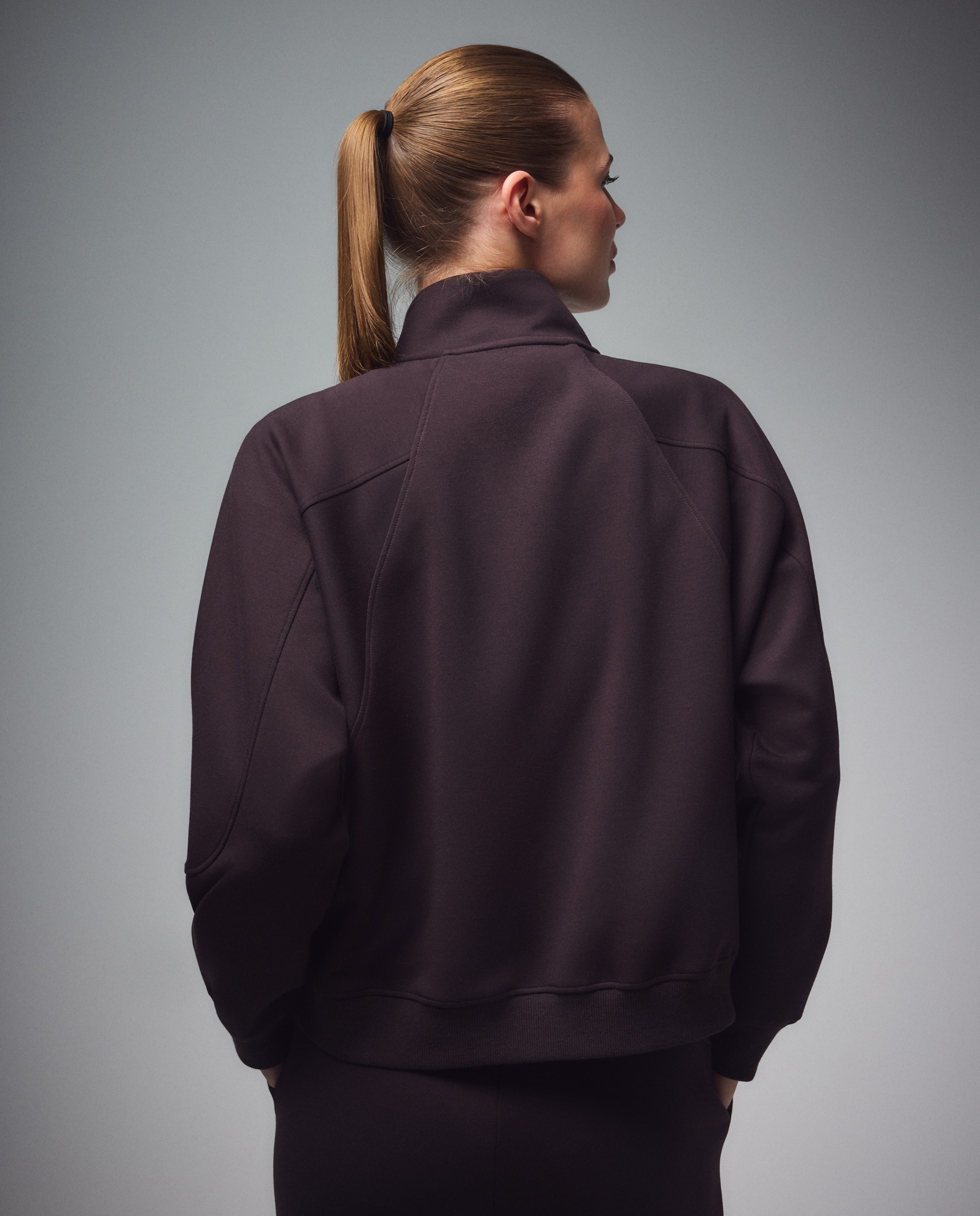 Sudadera abierta viscosa Sportcasual de mujer Boomerang - Chocolate Chocolate-3
