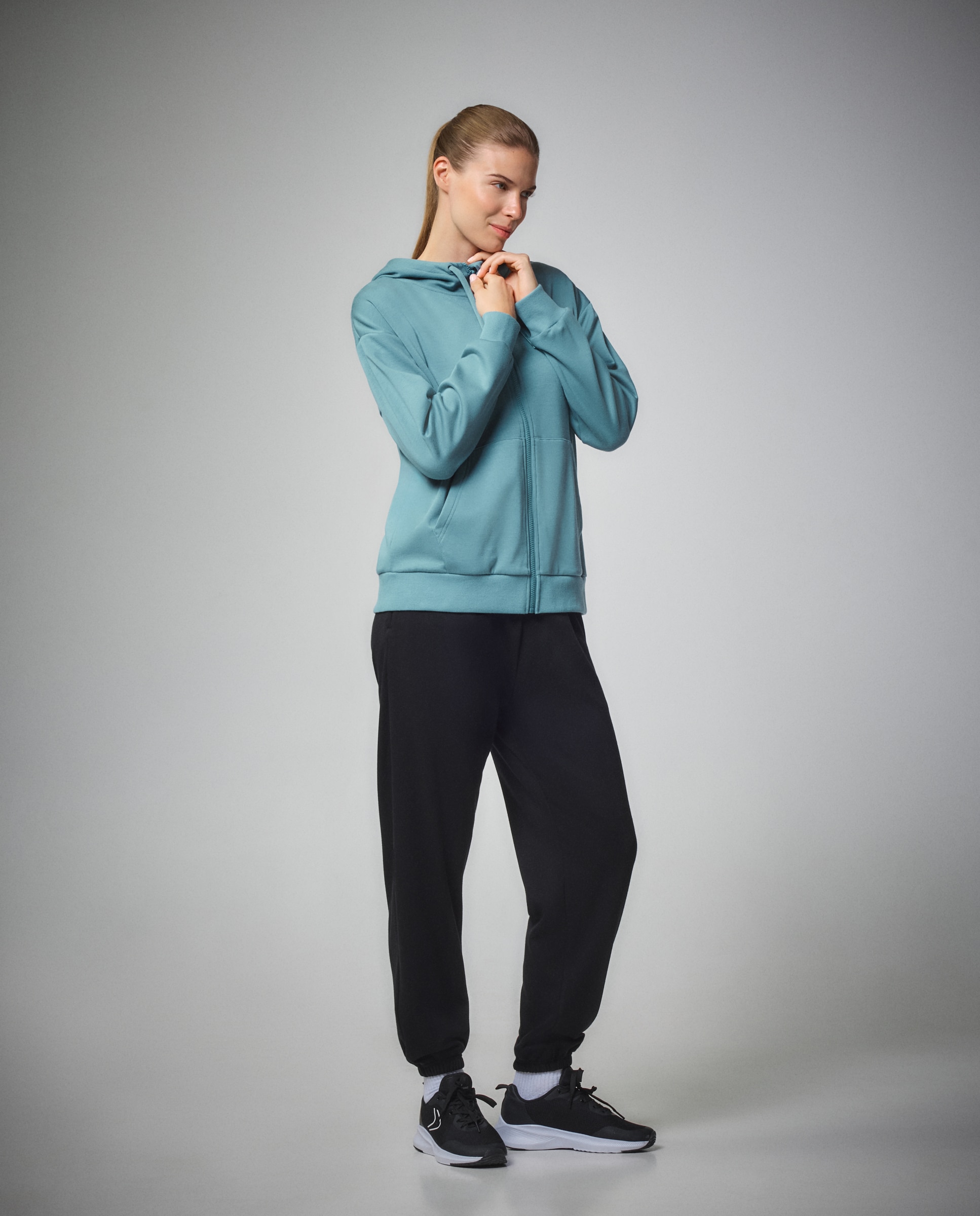 Imagem 0 de Sweatshirt Aberta de Modal com Capuz Sportcasual de Mulher