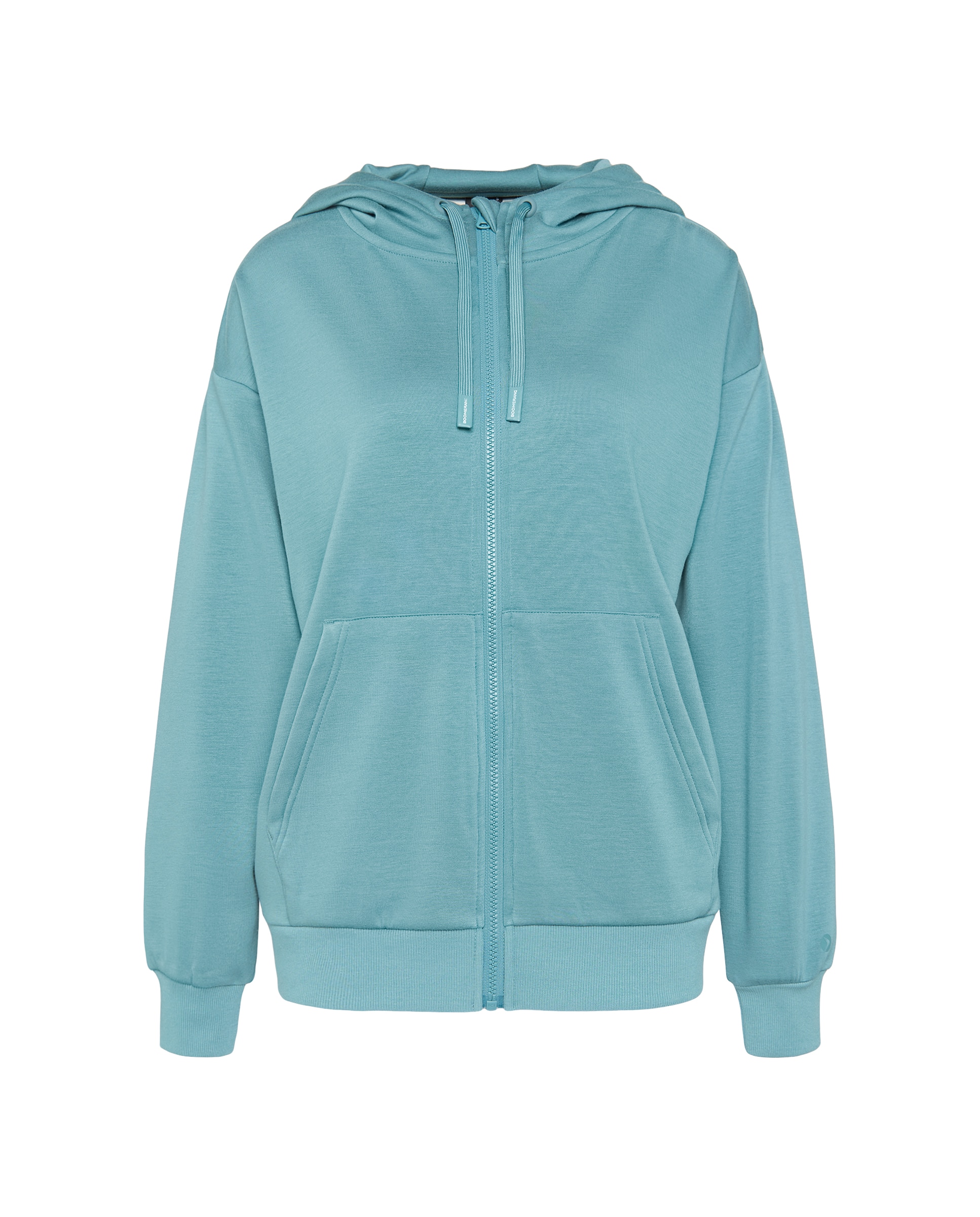 Sweatshirt Aberta de Modal com Capuz Sportcasual de Mulher 450 Turquesa-4