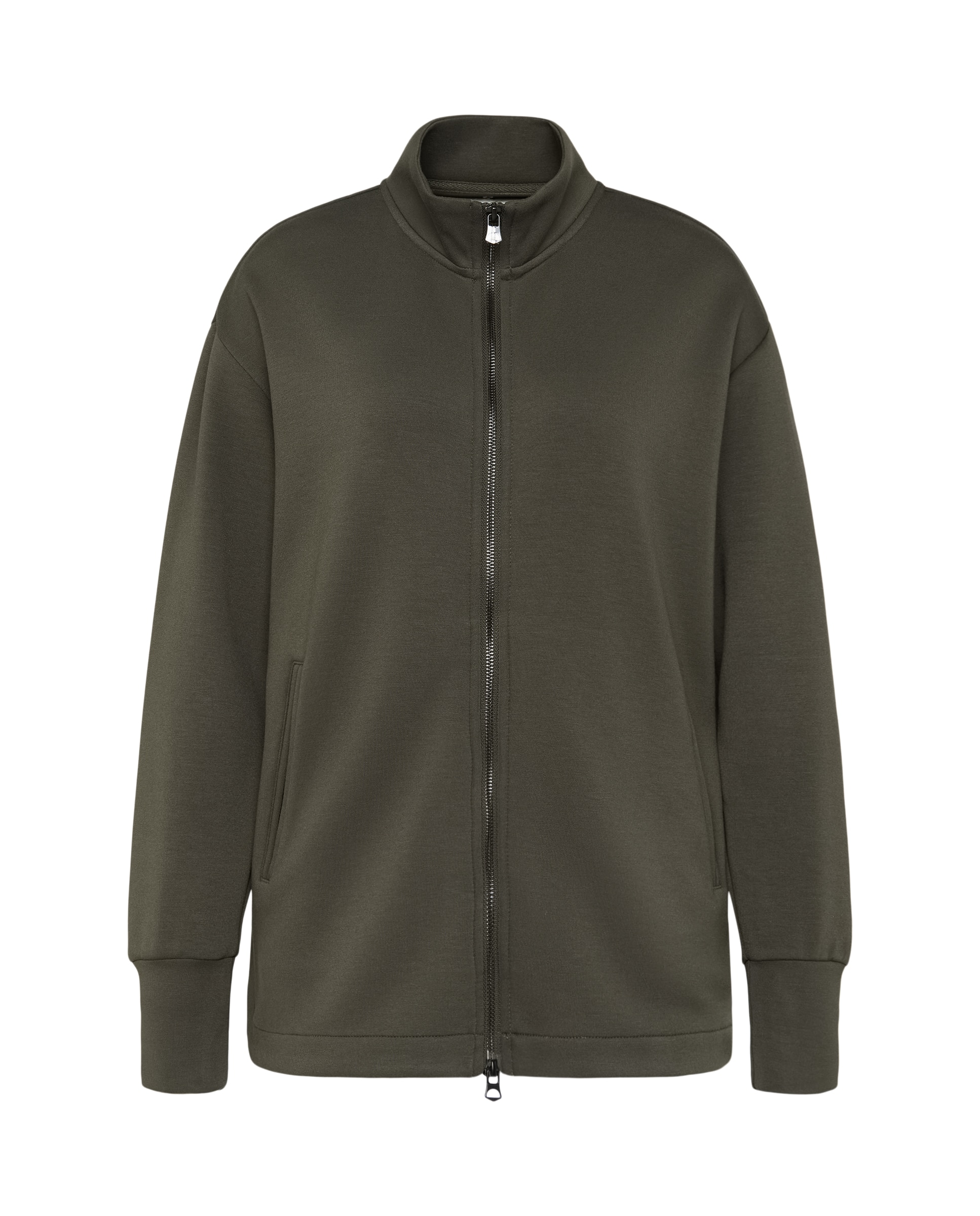 Sweatshirt Aberta de Viscose com Capuz Sportcasual de Mulher 580 Musgo-4