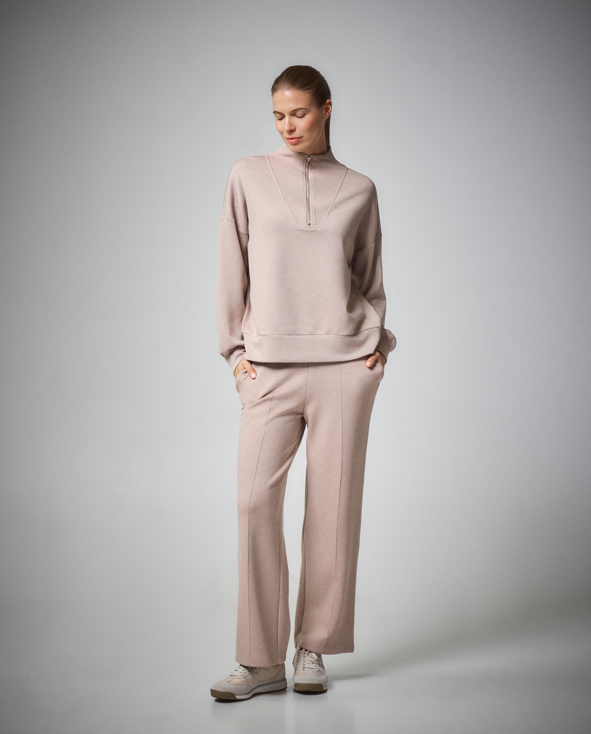 Sudadera de viscosa 1/2 Zip Sportcasual de mujer Boomerang - 730 Camel 730 Camel-2