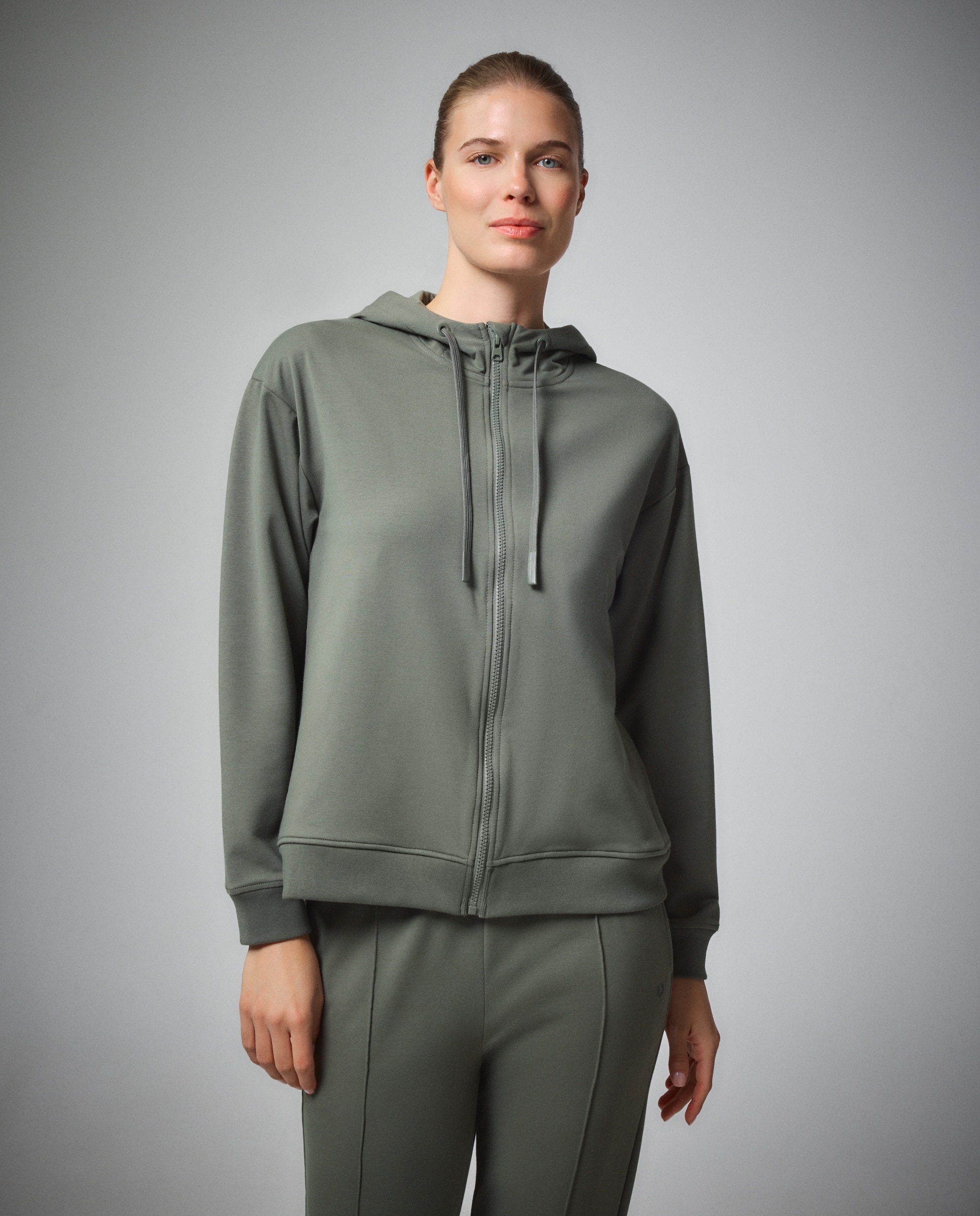 Sudadera abierta con capucha Sportcasual de mujer Boomerang - Verde Verde-1