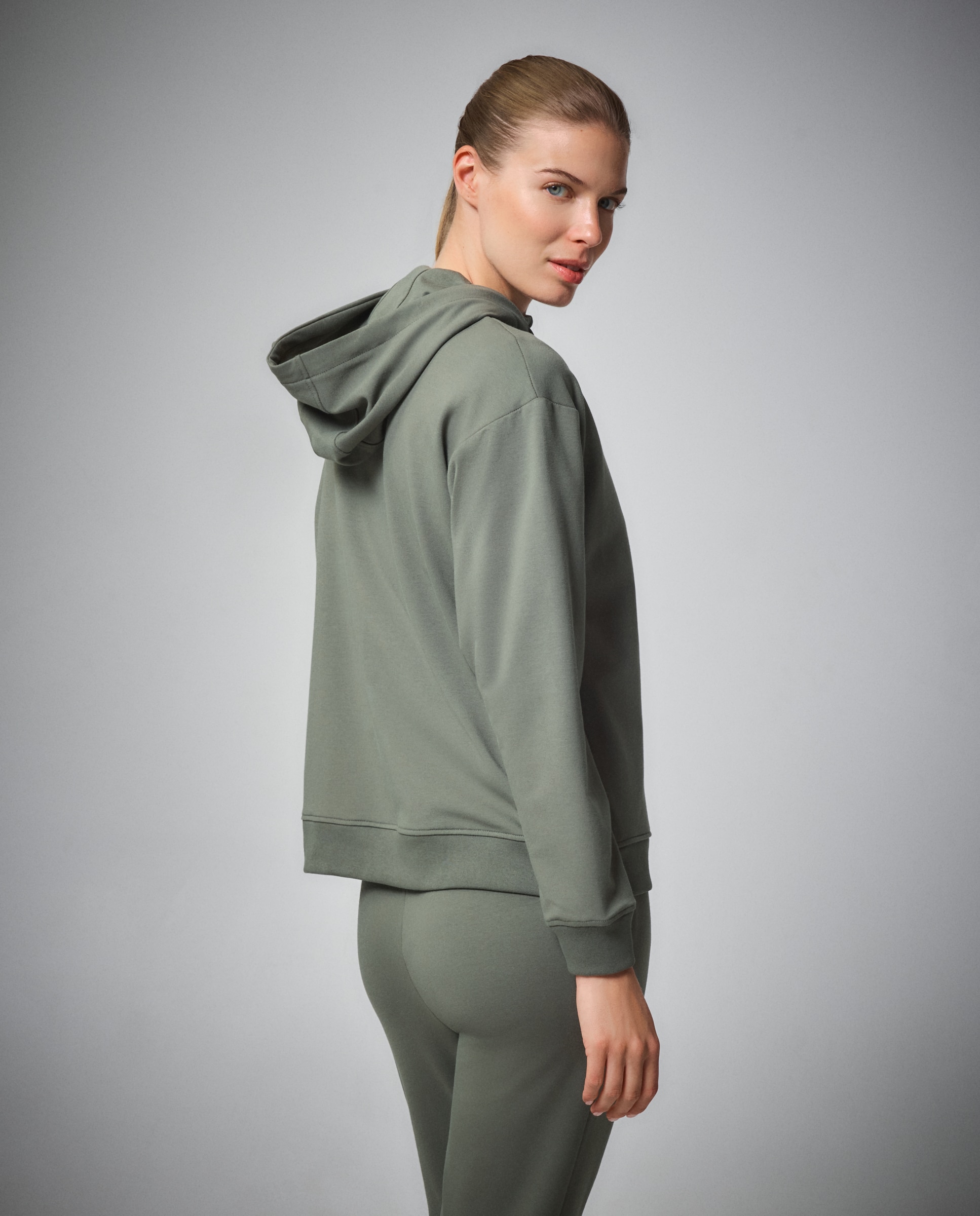 Sudadera abierta con capucha Sportcasual de mujer Boomerang - Verde Verde-3