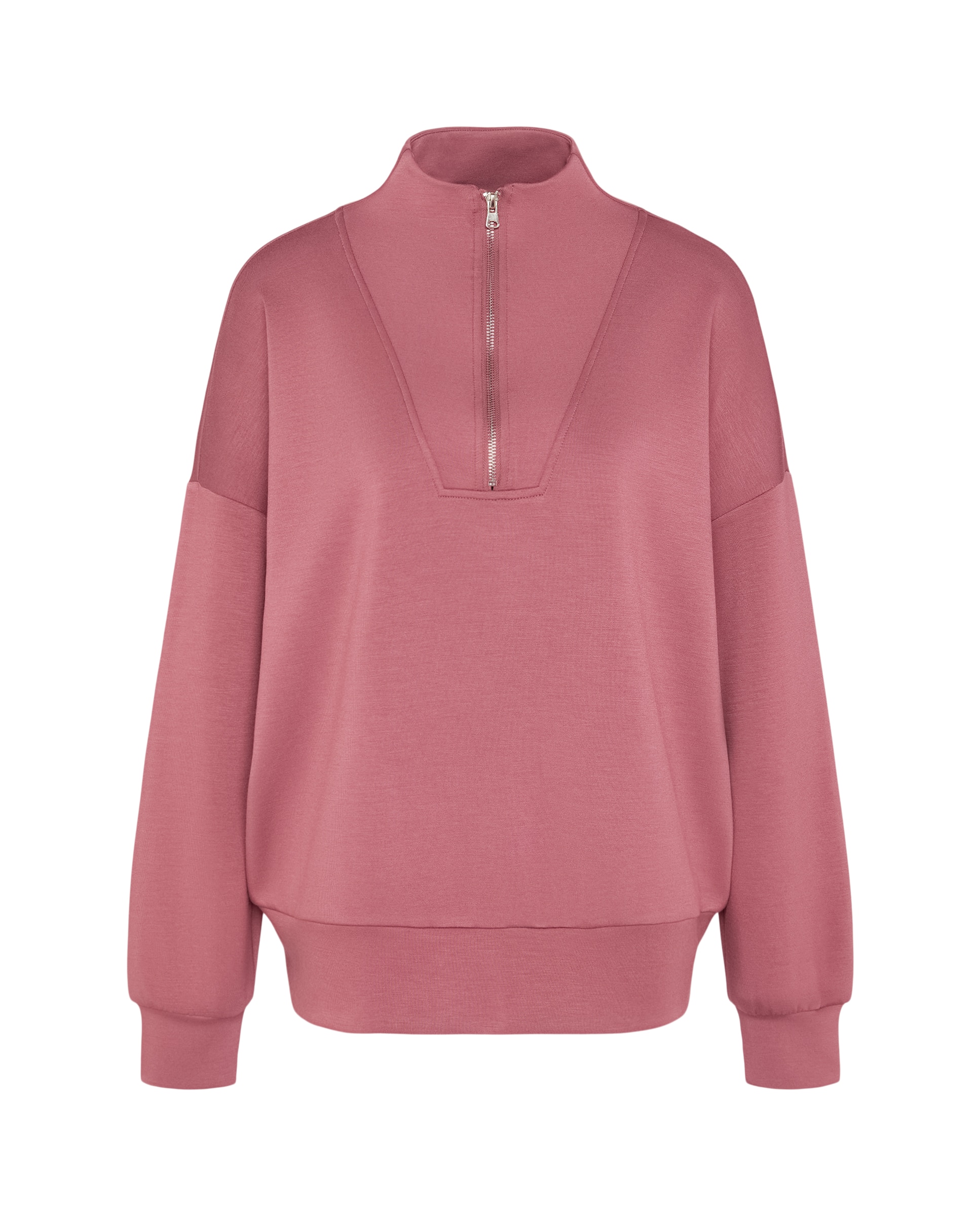 Sweatshirt de Viscose 1/2 Zip Sportcasual de Mulher 230 Rosa Escuro-4
