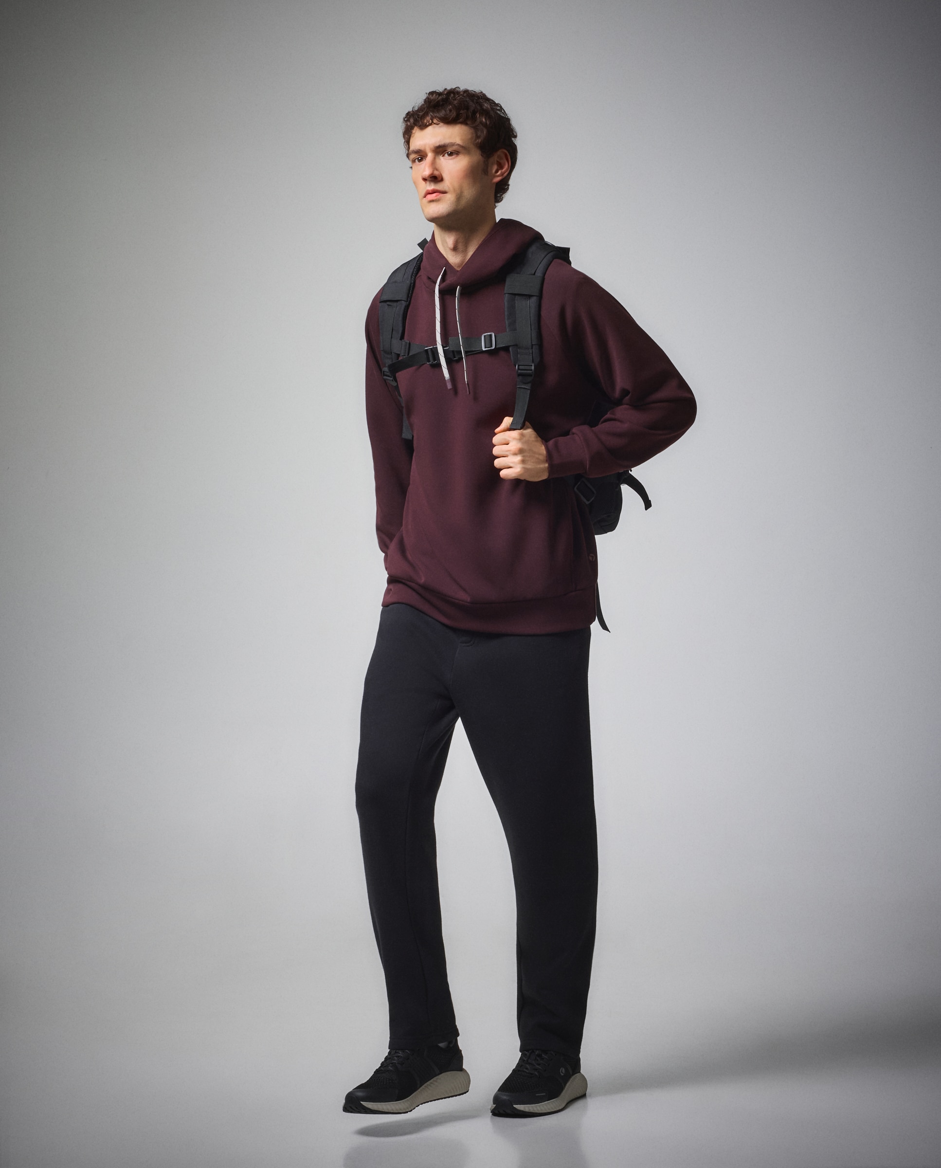 Sweatshirt de Modal com Capuz Sportcasual de Homem Roxo-2