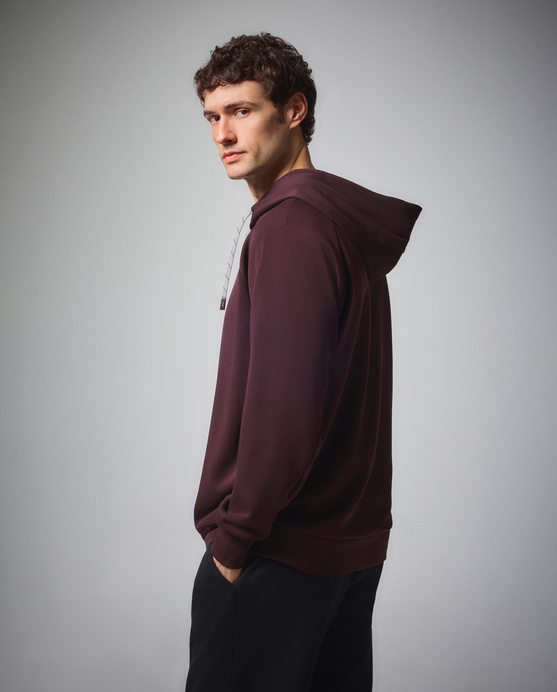 Sweatshirt de Modal com Capuz Sportcasual de Homem Roxo-3