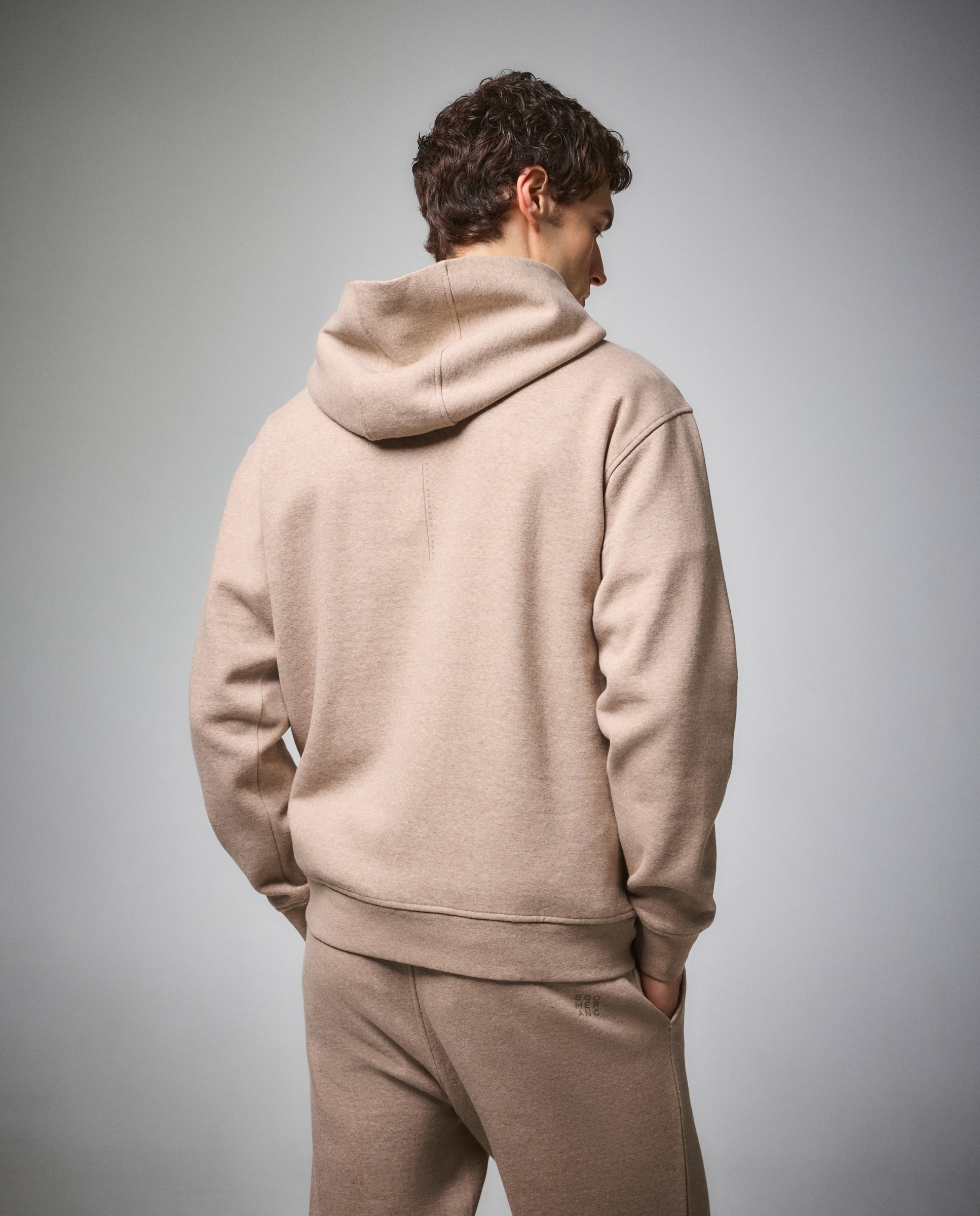 Sudadera cálida con capucha de sportcasual para hombre Boomerang - Beige Beige-3