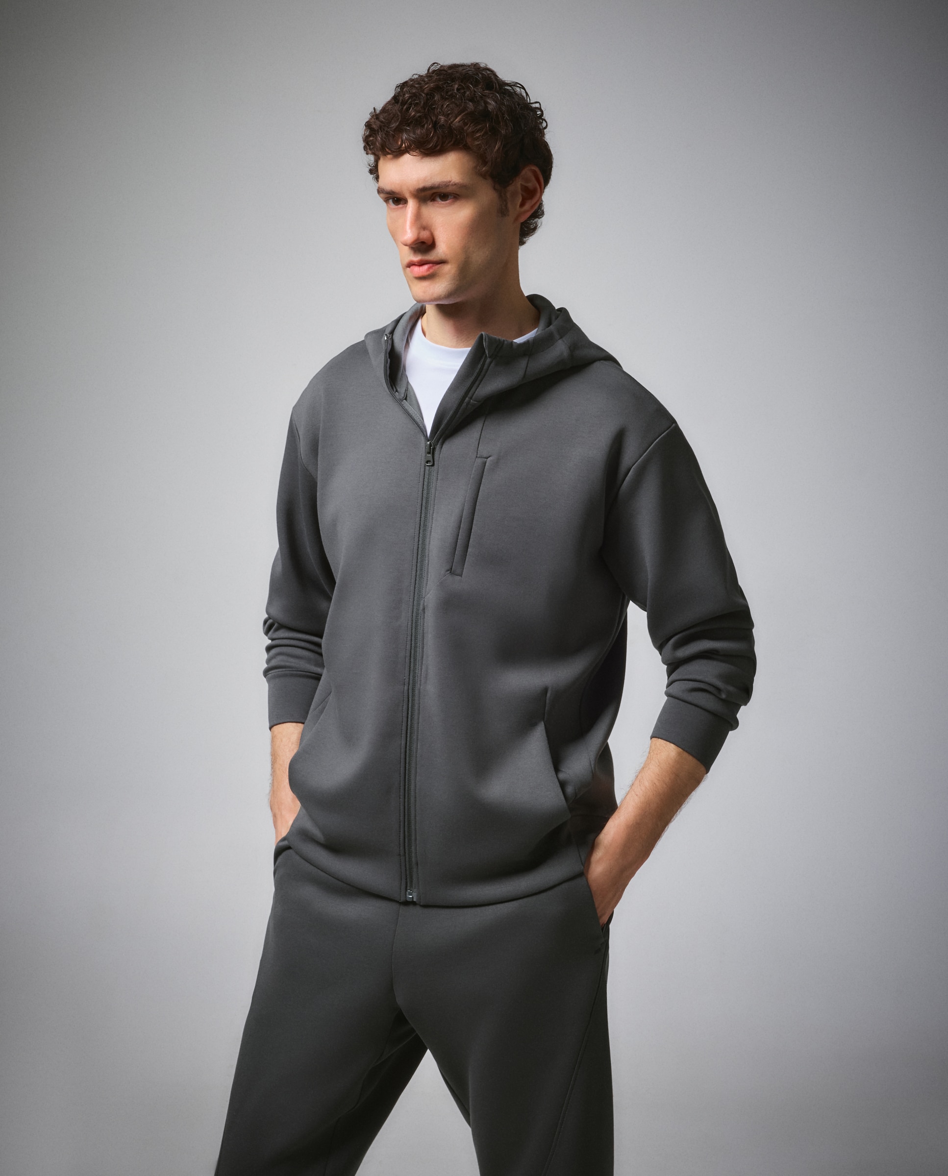 Imagem 0 de Sweatshirt Aberta de Viscose com Capuz Sportcasual de Homem