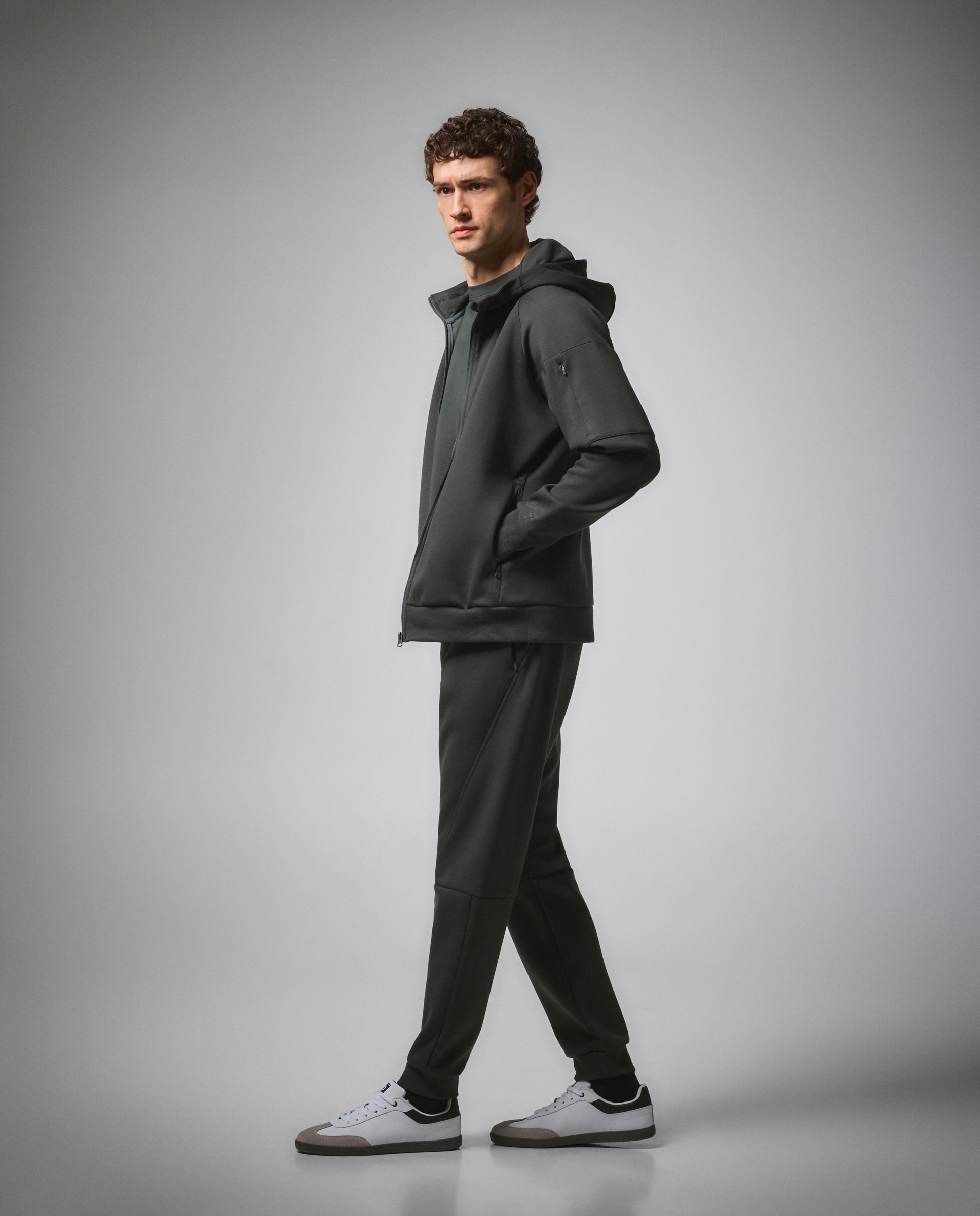 Sudadera abierta de viscosa con capucha de Sportcasual para hombre Boomerang - 530 Verde oscuro 530 Verde oscuro-2