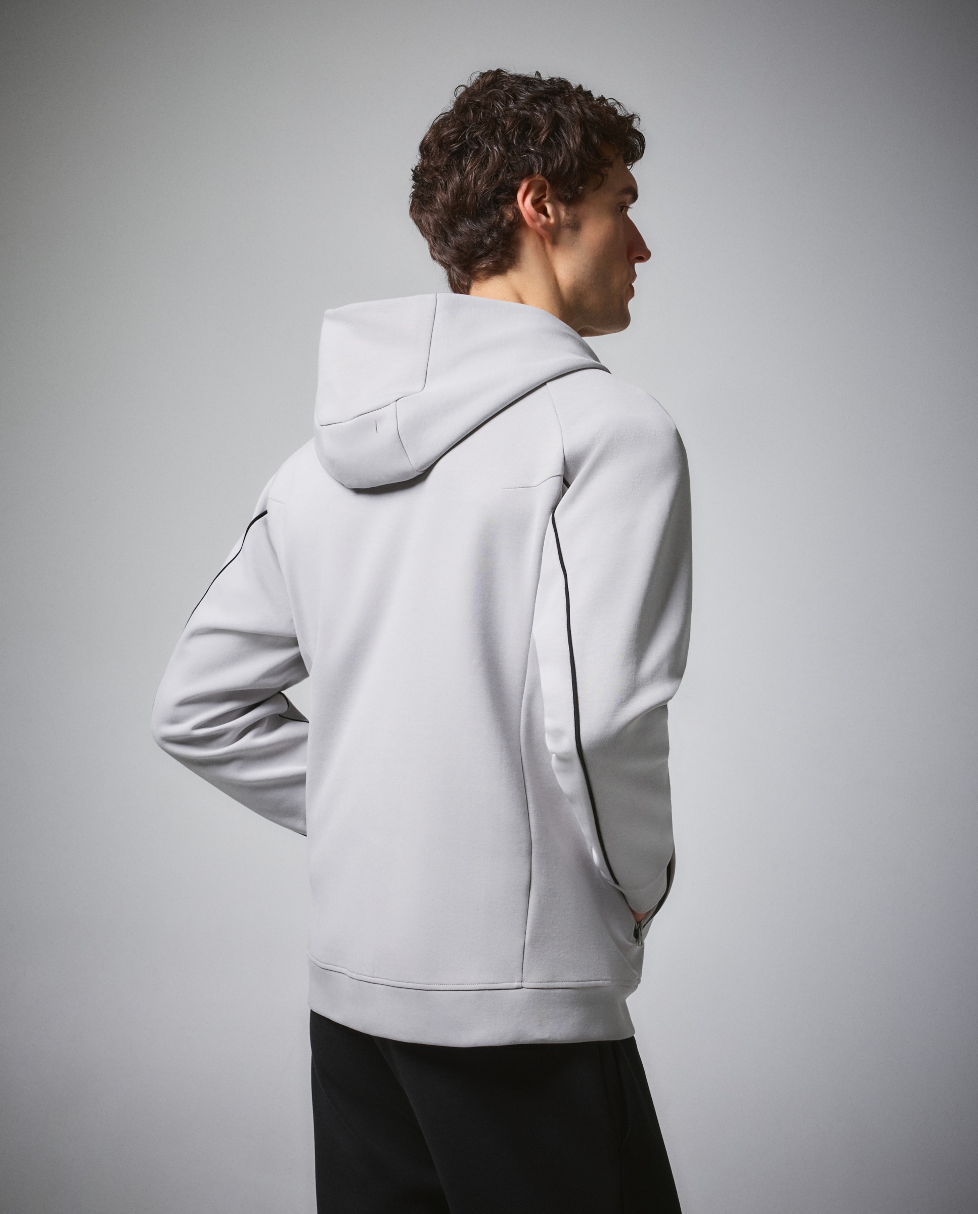 Sweatshirt Aberta com Capuz Sportcasual de Homem 820 Cinzento Médio-3