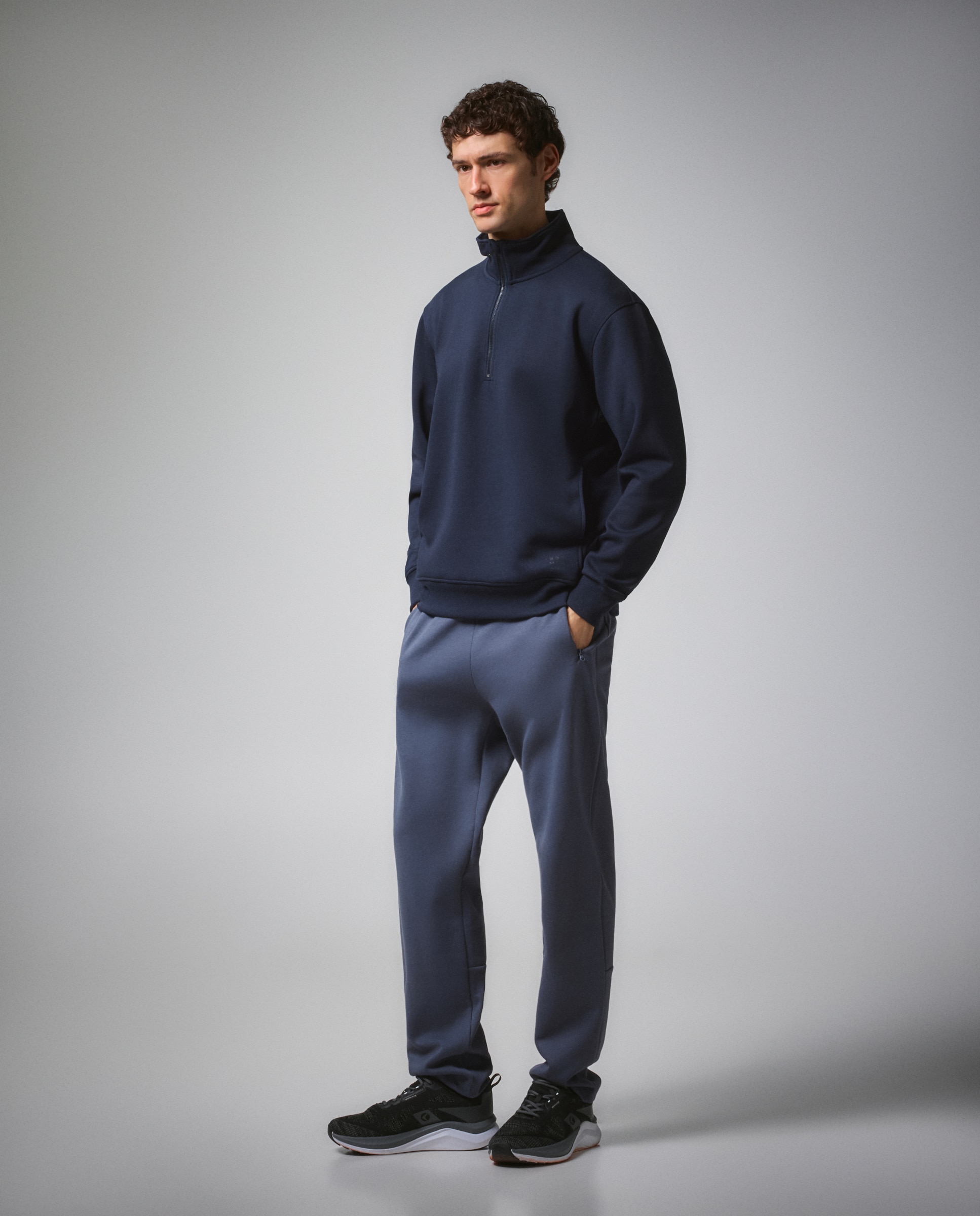 Sudadera de viscosa 1/2 zip de Sportcasual para hombre Boomerang - Azul tinta Azul tinta-2