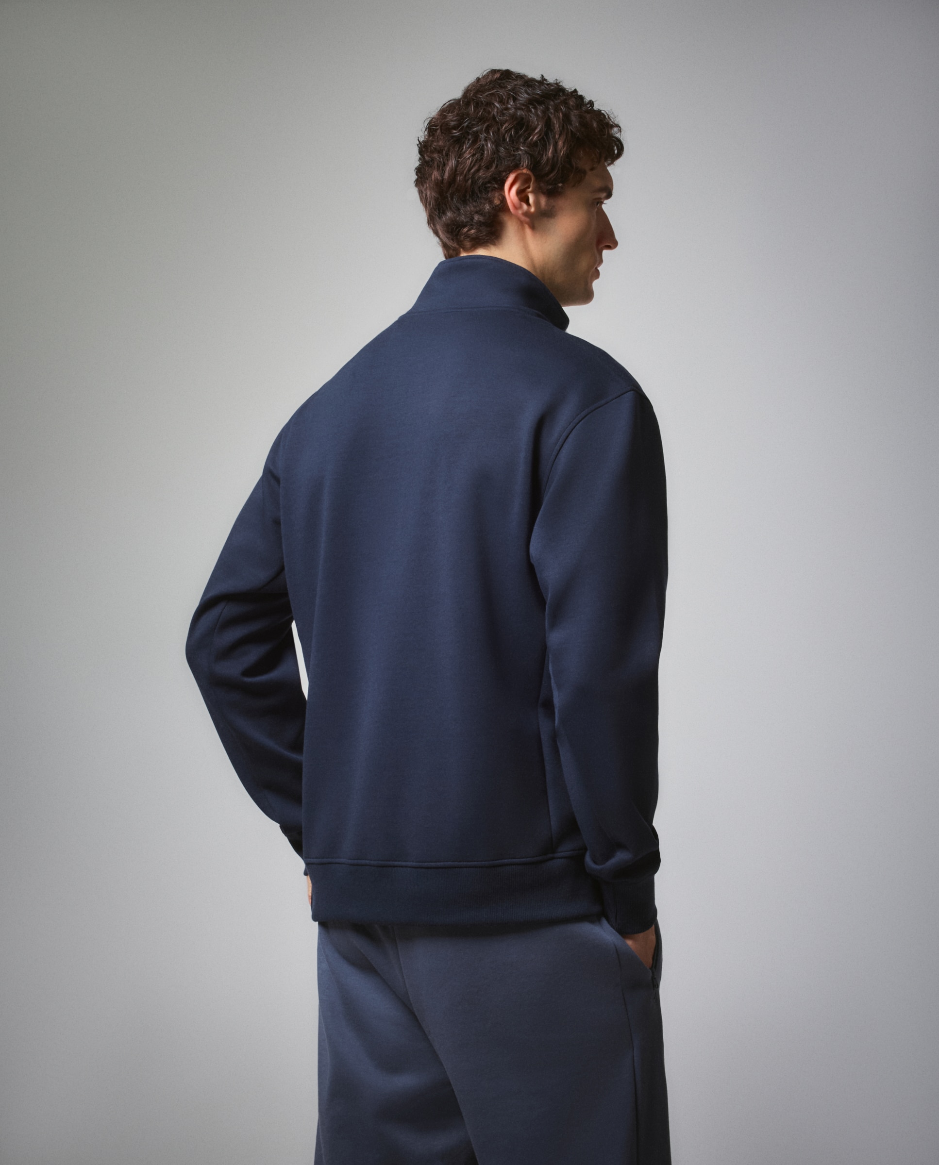Sudadera de viscosa 1/2 zip de Sportcasual para hombre Boomerang - Azul tinta Azul tinta-3