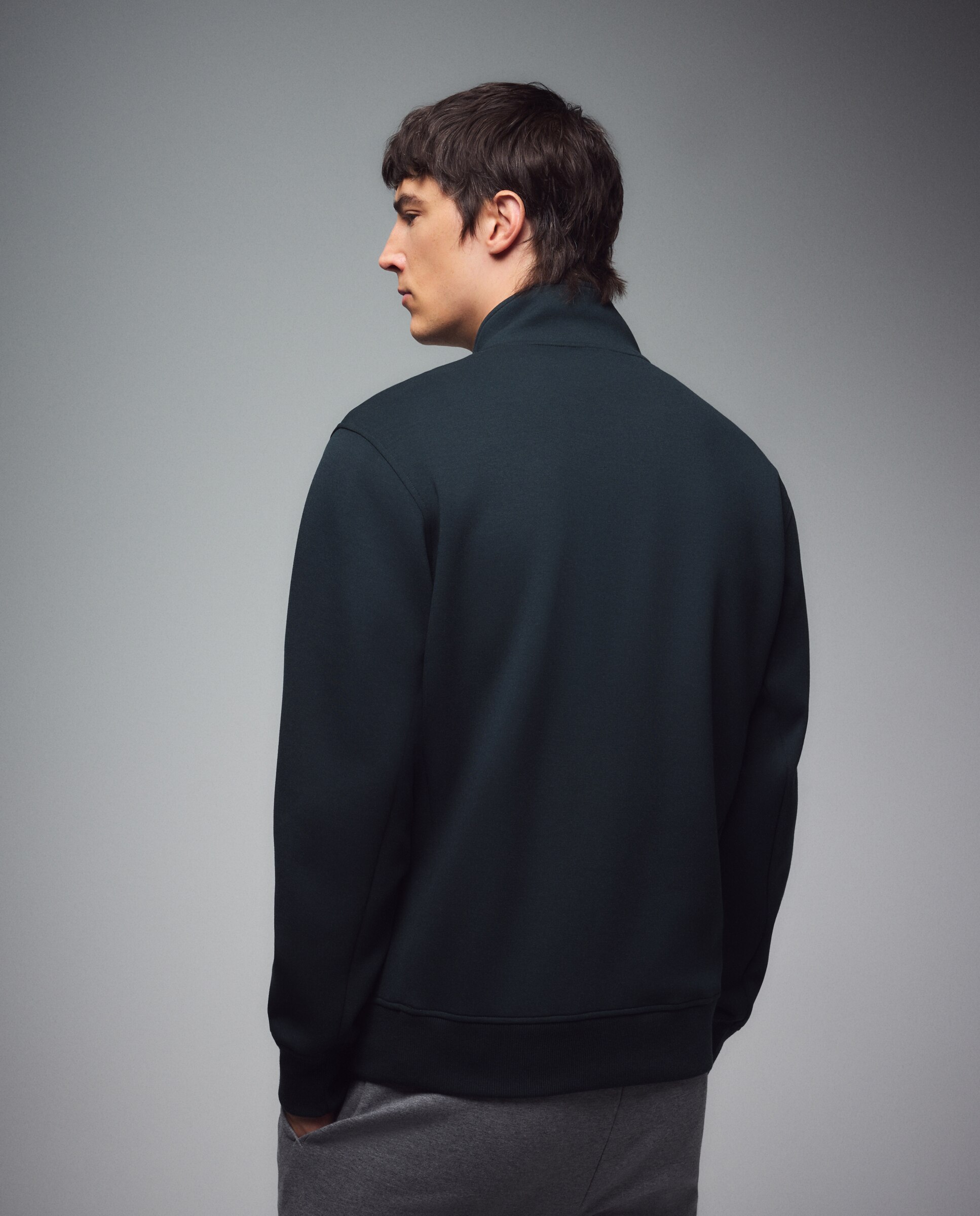 Sudadera de viscosa 1/2 zip de Sportcasual para hombre Boomerang - Verde billar Verde billar-3