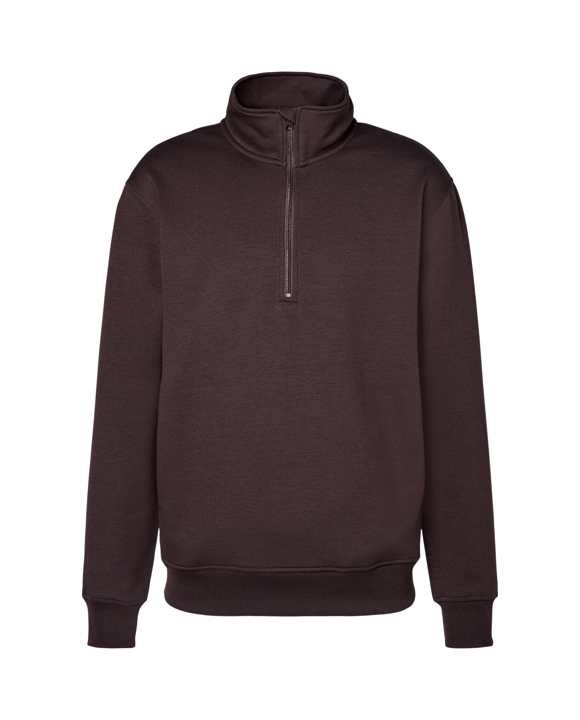 Sweatshirt de Viscose 1/2 Zip Sportcasual de Homem Castanho-4
