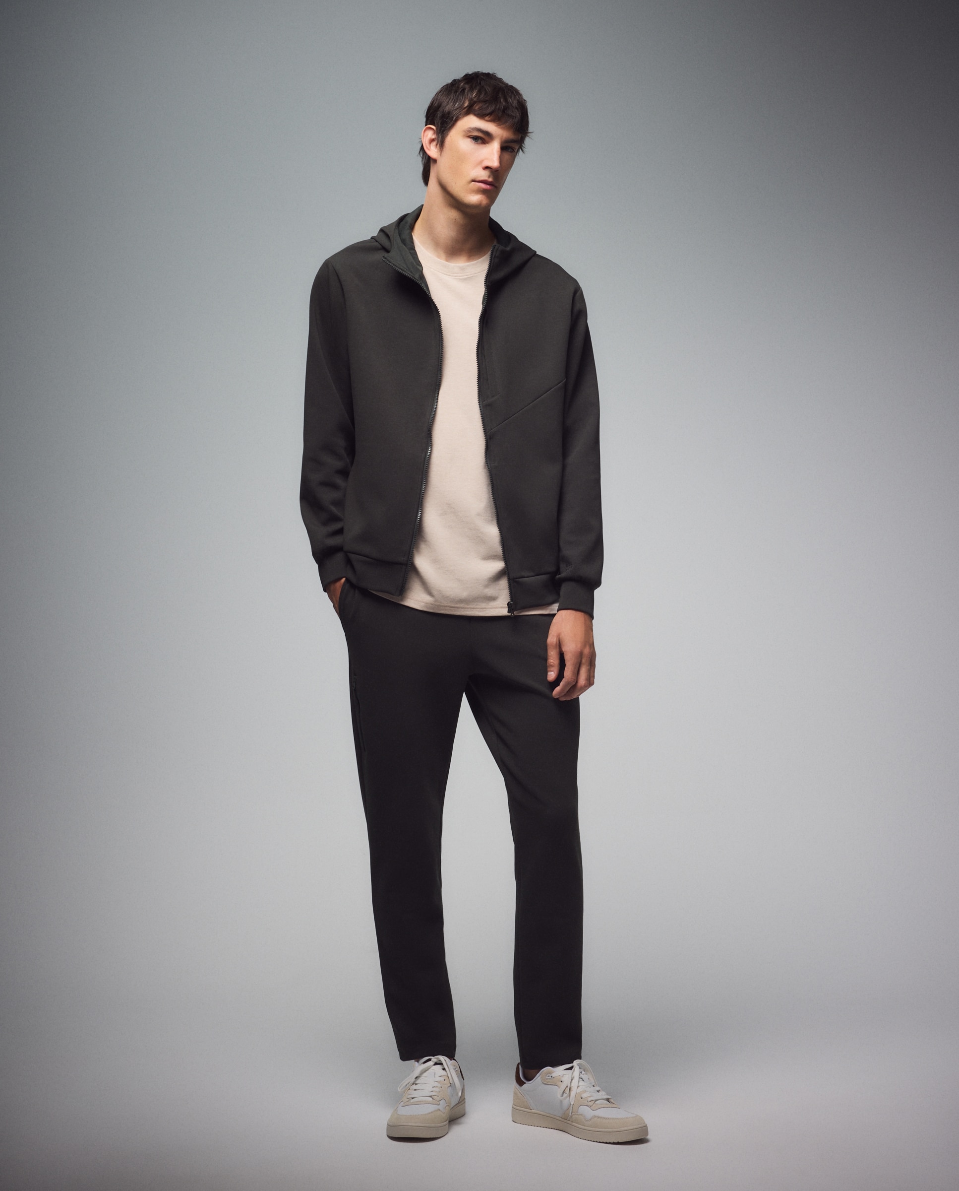 Sweatshirt Aberta com Capuz Sportcasual de Homem 530 Verde Escuro-2