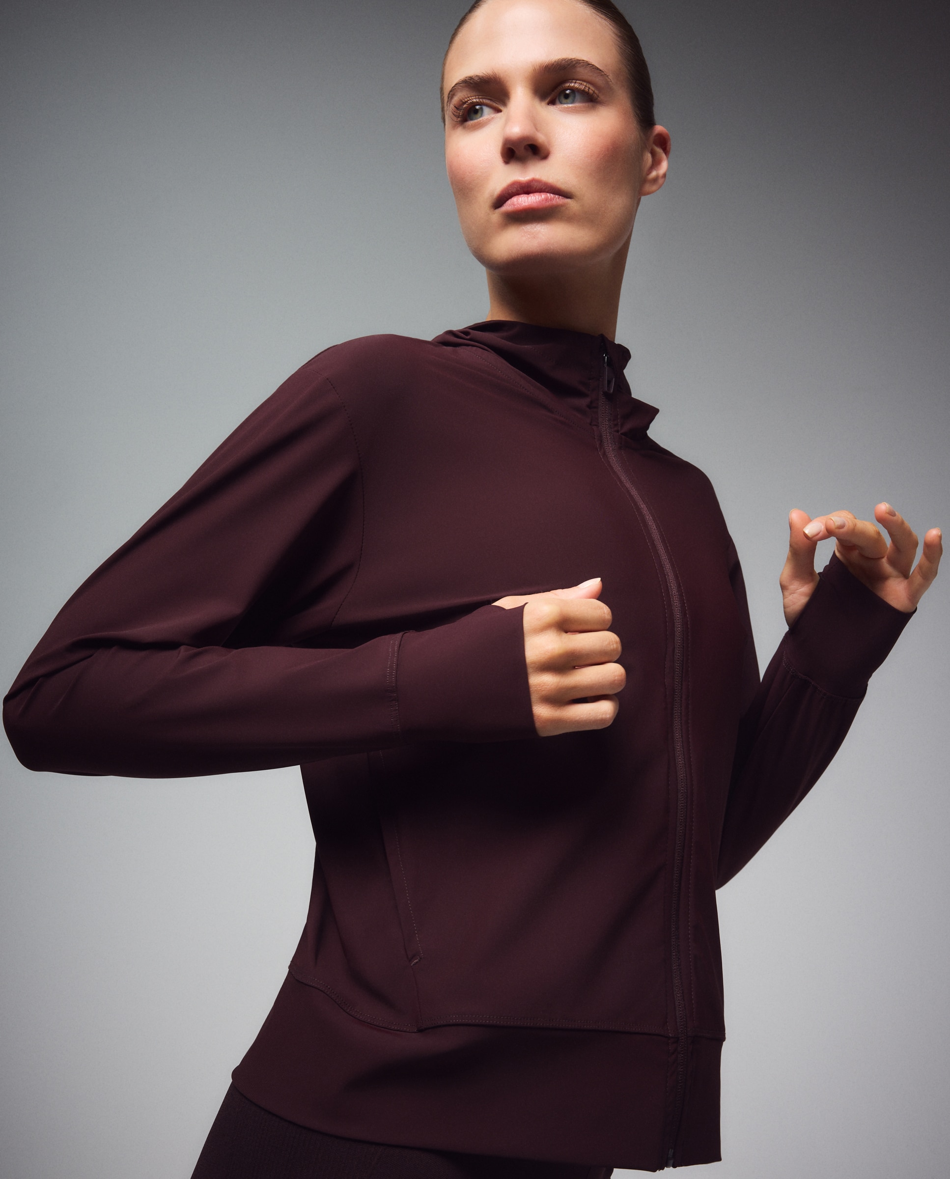 Chaqueta con capucha de training de mujer Boomerang - 740 Tabaco 740 Tabaco-1